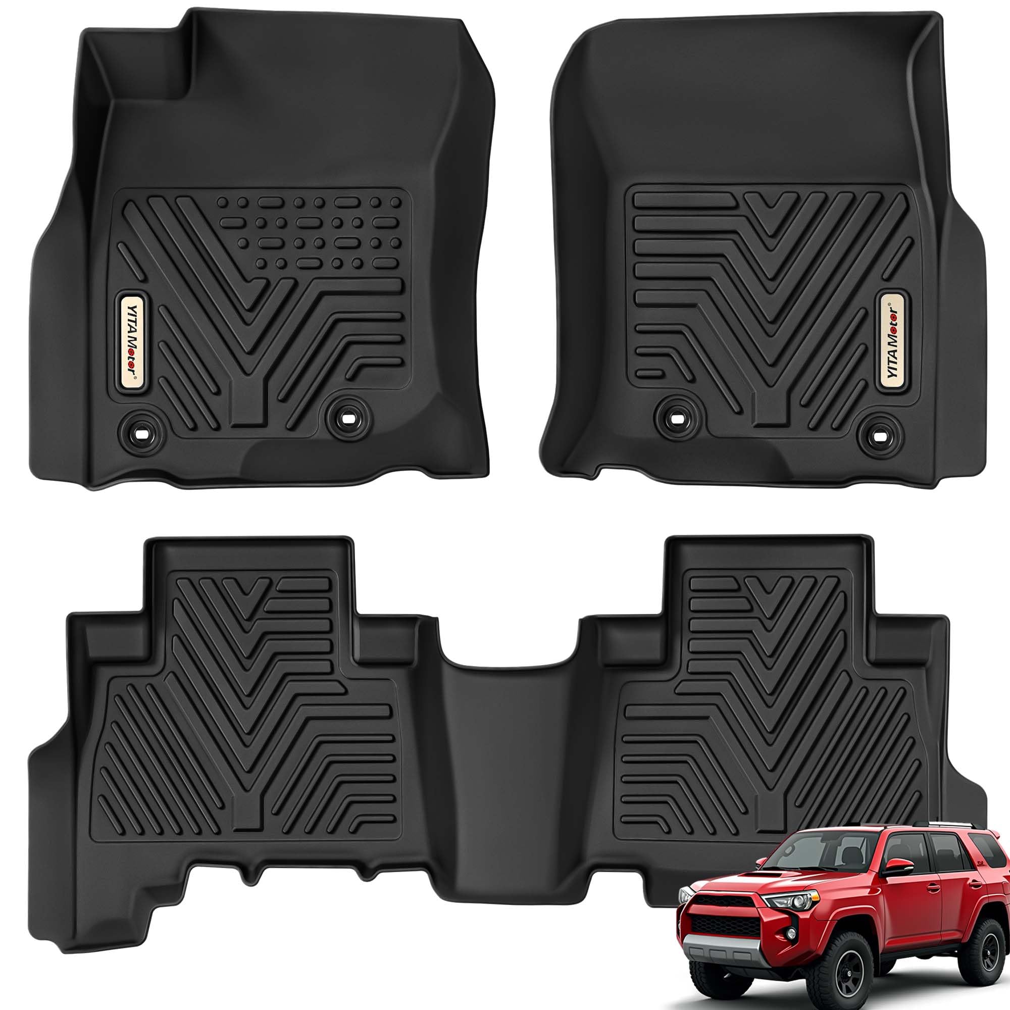 Yitamotor Floor Mats Compatible With Toyota 4Runner 2013-2024 & 2014-2023 Lexus Gx460, Custom Fit Floor Liners 1St & 2Nd Row All