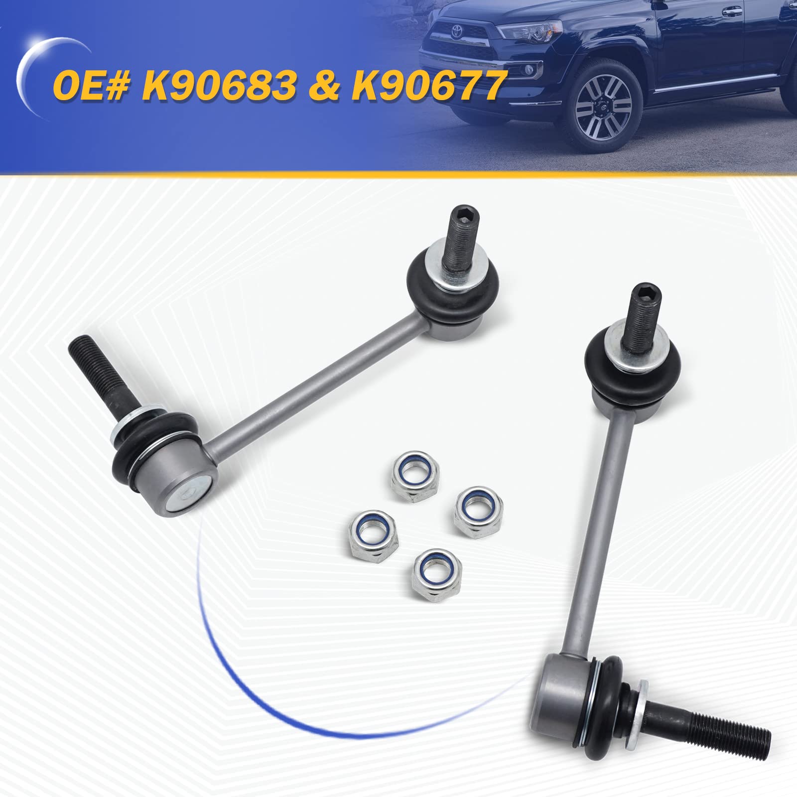 Zinc-Nickel Alloy Stabilizer Sway Bar Links For 2003-2021 Toyota 4Runner 2007-2014 Fj Cruiser 2003-2009 Lexus Gx470 K90683&K9067