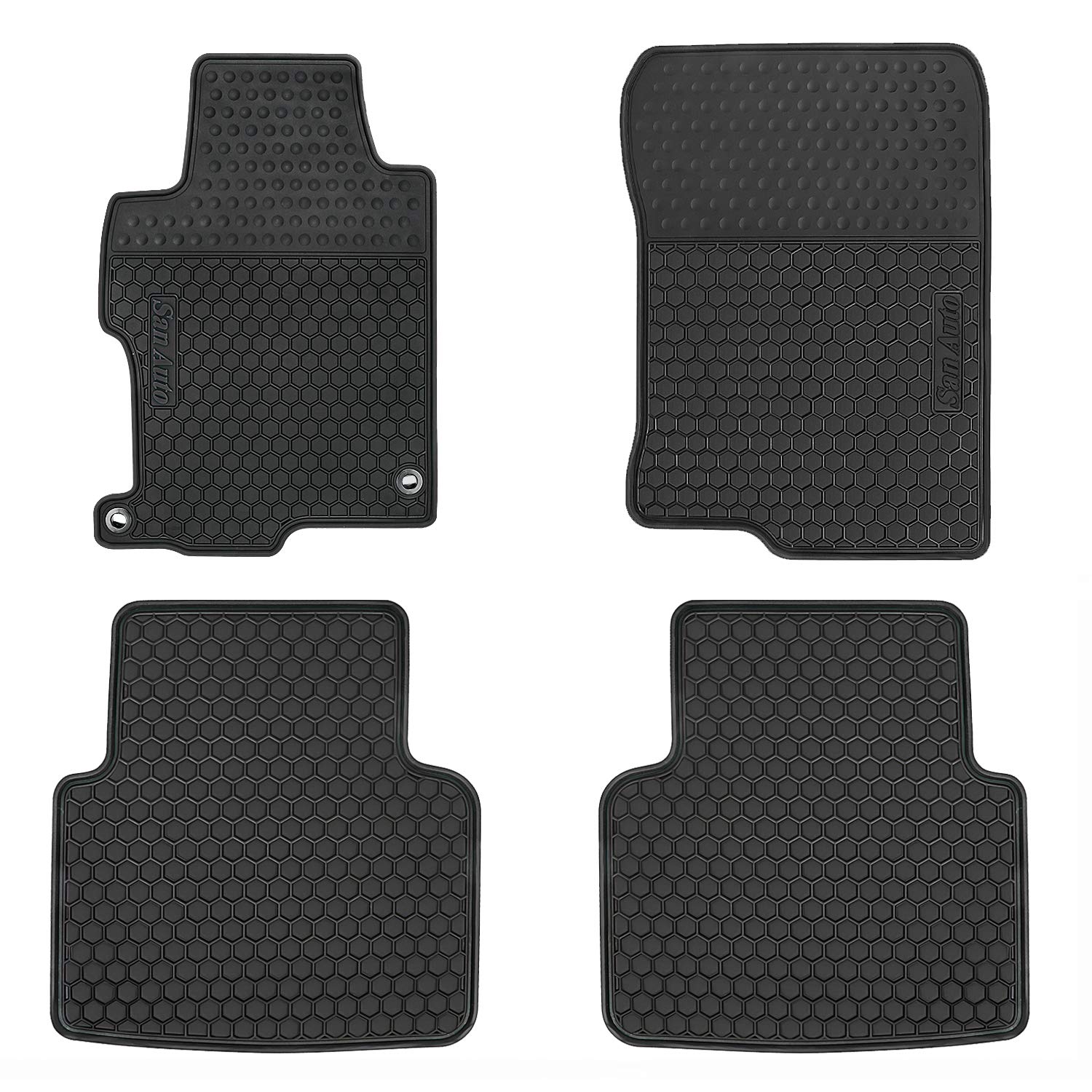 Car Rubber Floor Mat For Honda Accord 9Th Generation 2017-2016-2015-2014-2013 Custom Fit Full Black Auto Liner Mats All Weather