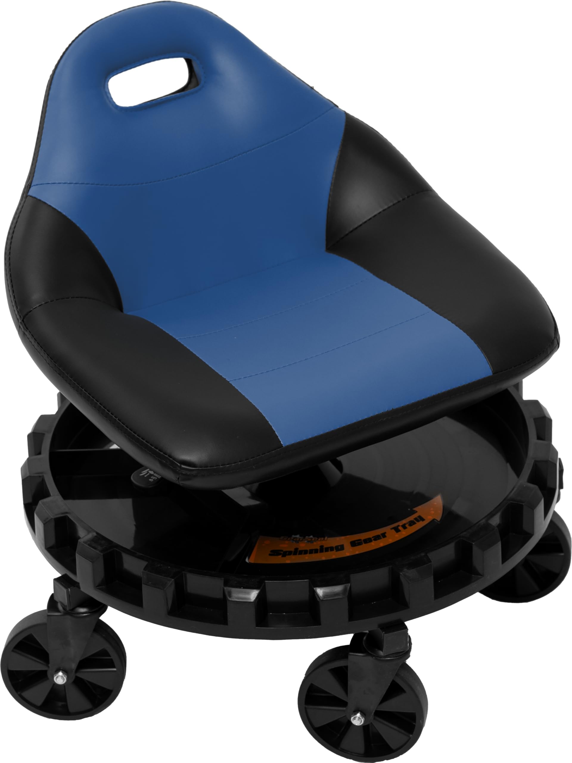 Traxion 400Lb Capacity 2-701 Blue Progear Mobile Rolling Gear Seat With Black Carbon Fiber
