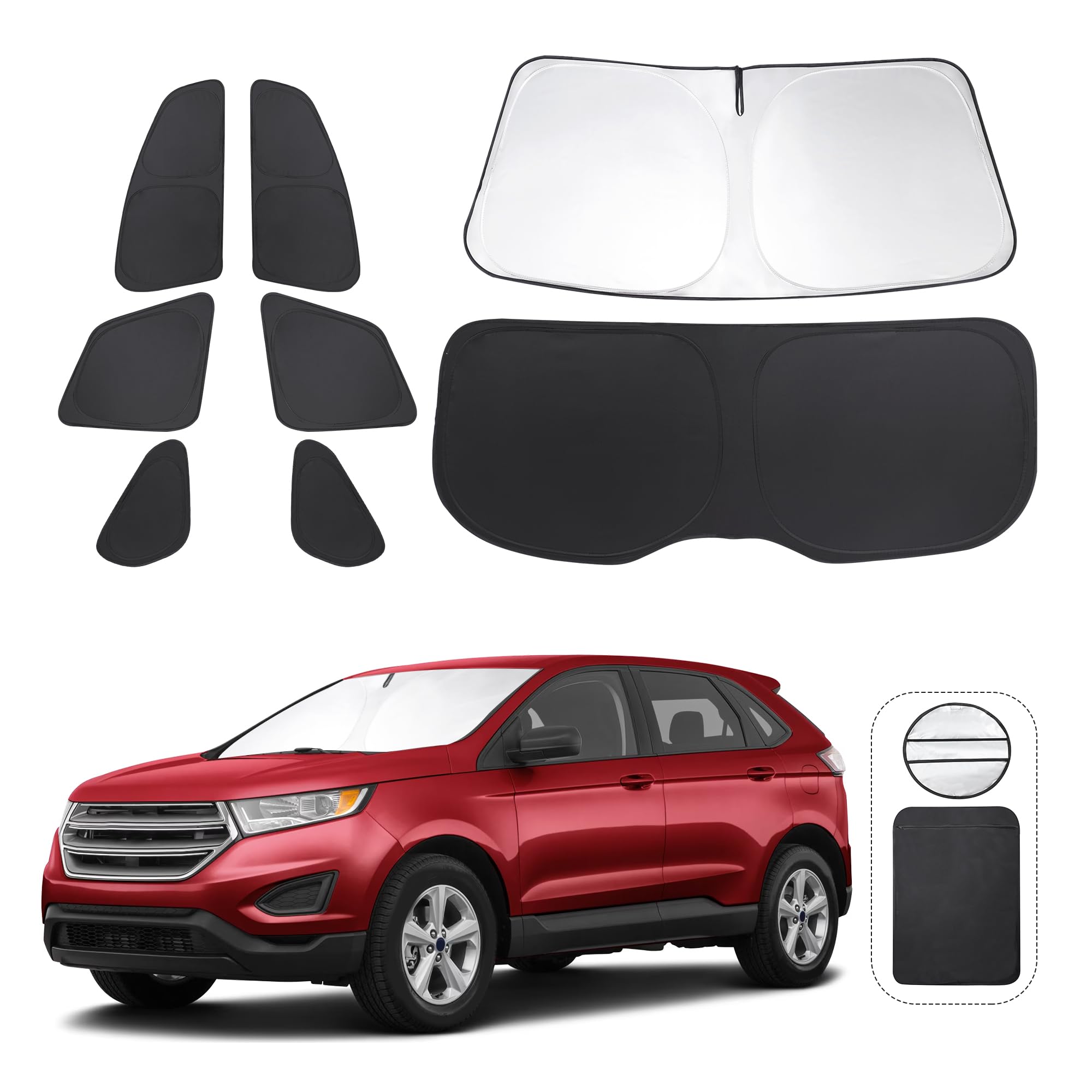 Tinglu Window Shades For Ford Edge 2015-2024 Accessories Car Side Full Windows Rear Triangular Windshield Sun Shade Sun Uv Rays