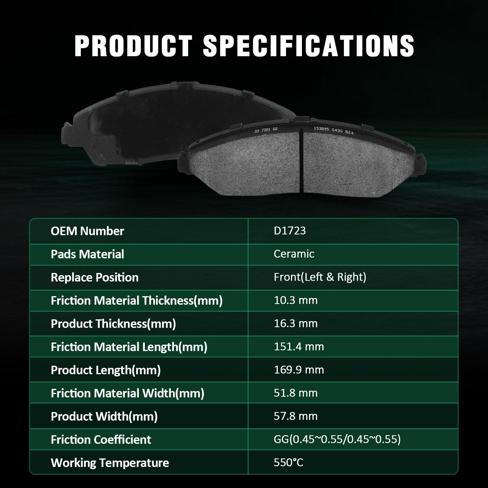 Automuto 8Pcs Front & Rear Ceramic Disc Brake Pads Set D1723 D1724 For Acura Mdx 2014-2016,For Honda Pilot 2016-2021,For Honda R