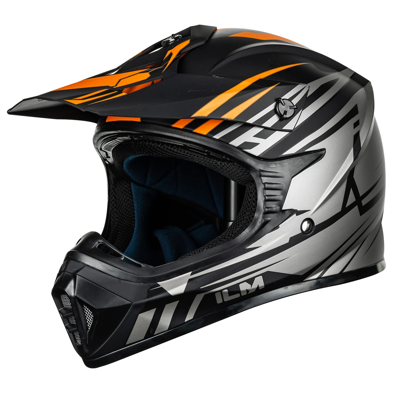 ILM Adult Dirt Bike Helmets Motocross ATV Dirtbike BMX MX Offroad Full Face Motorcycle Helmet, DOT Approved Model 128S (Orange G