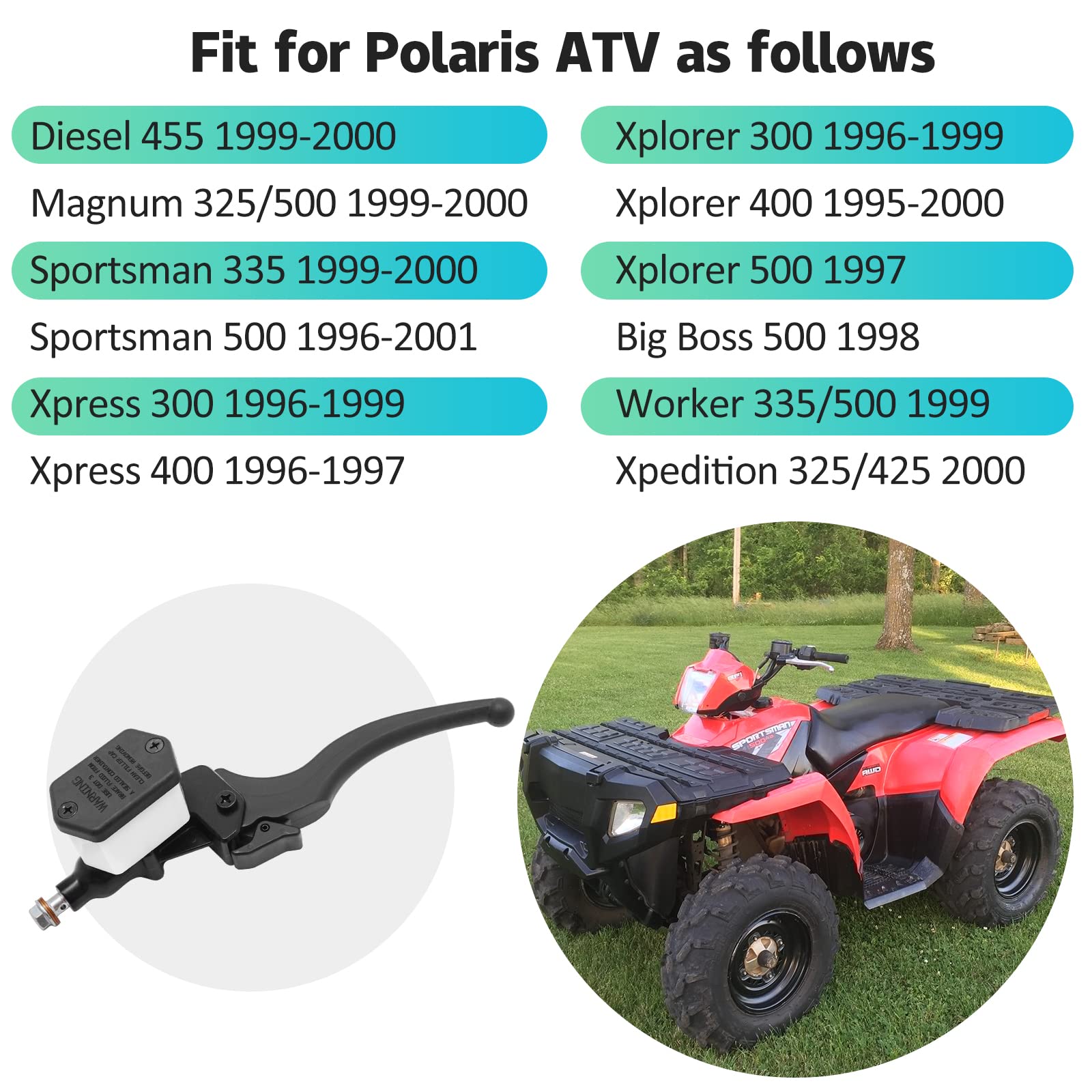 2050078 Front Brake Master Cylinder For Polaris Sportsman 500 335 Xplorer 500 400 300 Magnum 500 325 Xpress 400 300 Diesel