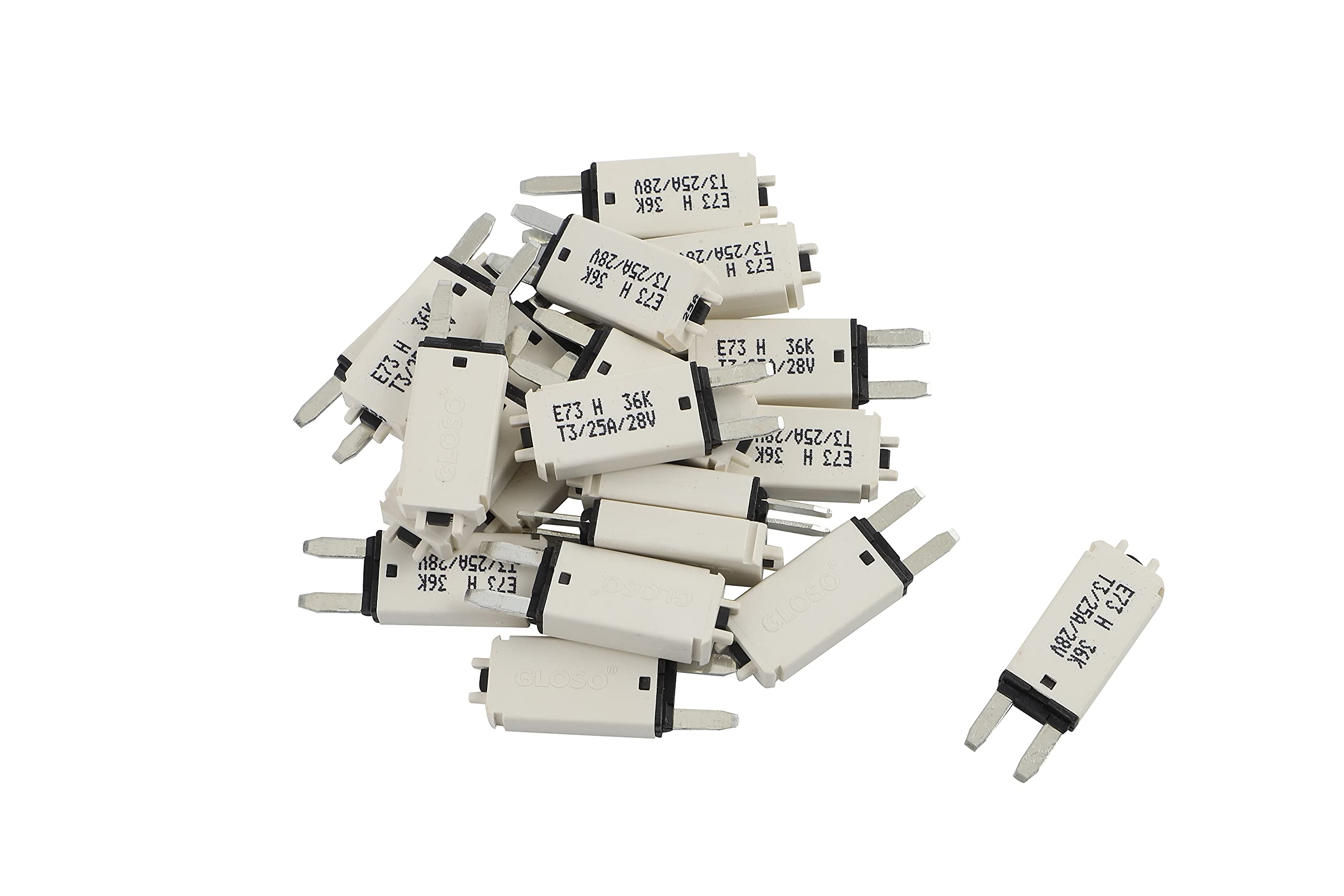 GLOSO Circuit Breakers E73 Mini ATM 25 Amp Manual Reset (T3) - 25 Pack (25A)