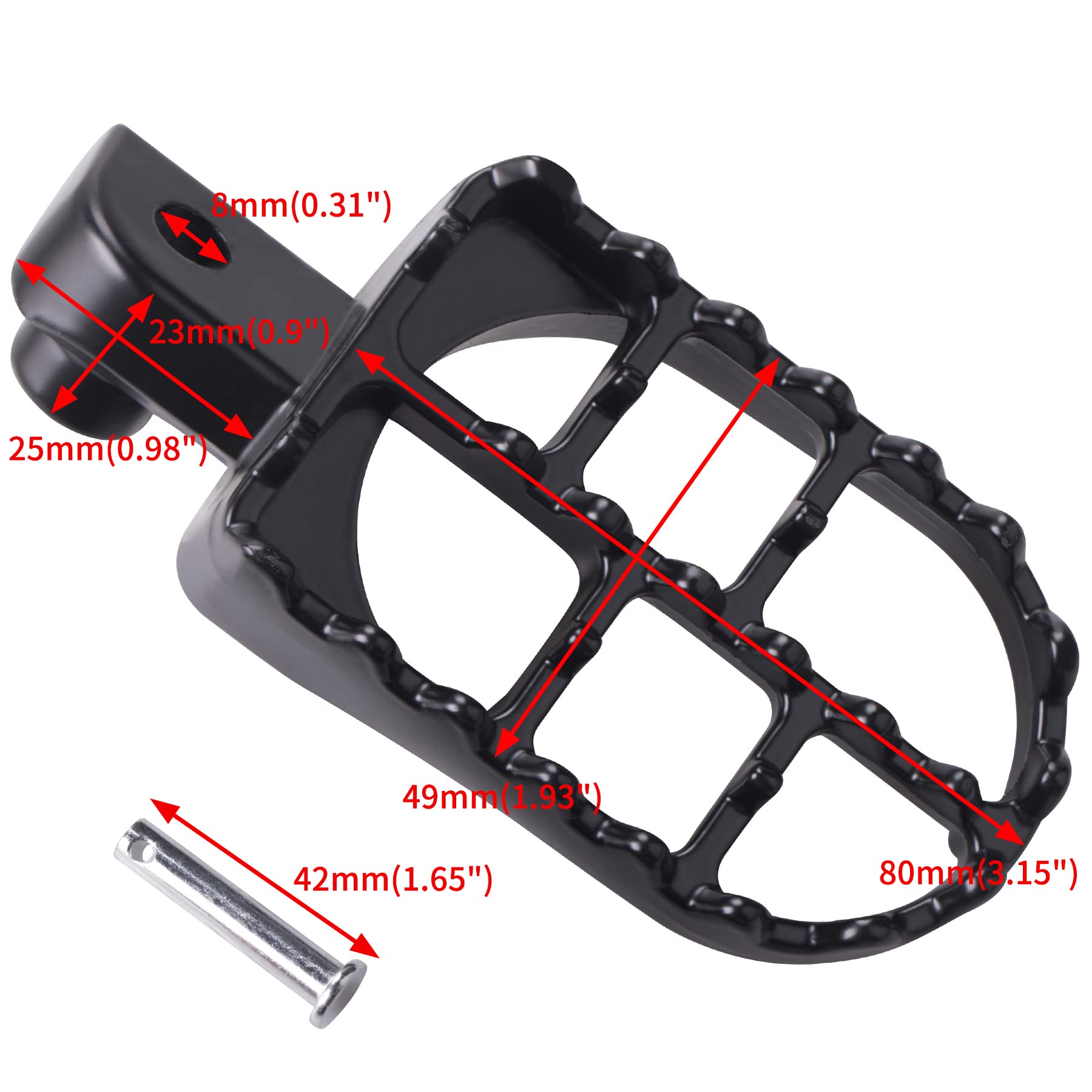 Dirt Bike Foot Pegs, Aluminium Footpegs Pedals Fit for Coleman Baja Taotao PW50 1981-2021 PW80 1983-2006, Pit Dirt Bike Motorcyc