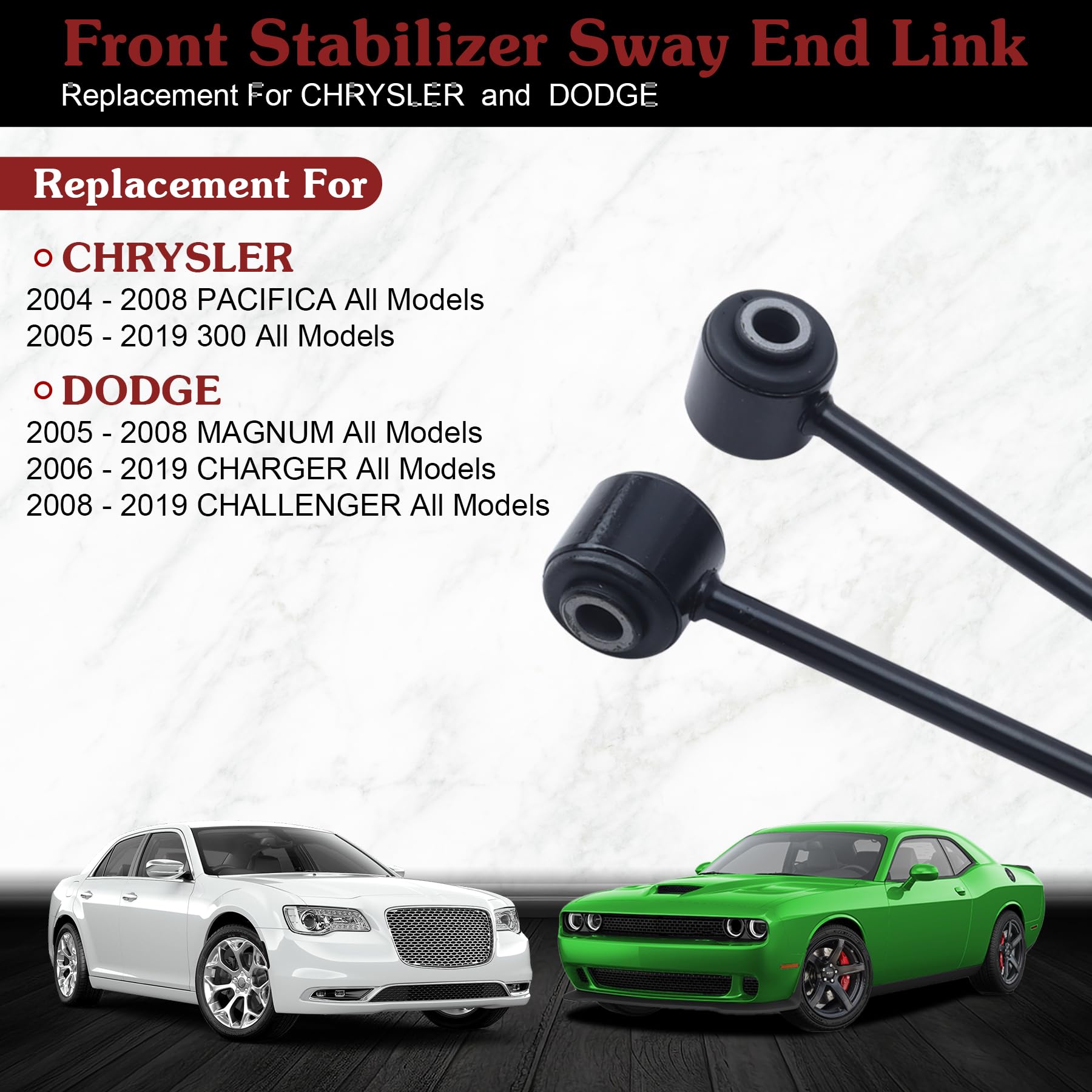Stiueoav K7470 Sway Bar Link - Rear Stabilizer End Link Compatible With 2005-2019 300?2004-2008 Pacifica?2006-2019 Challenger?20