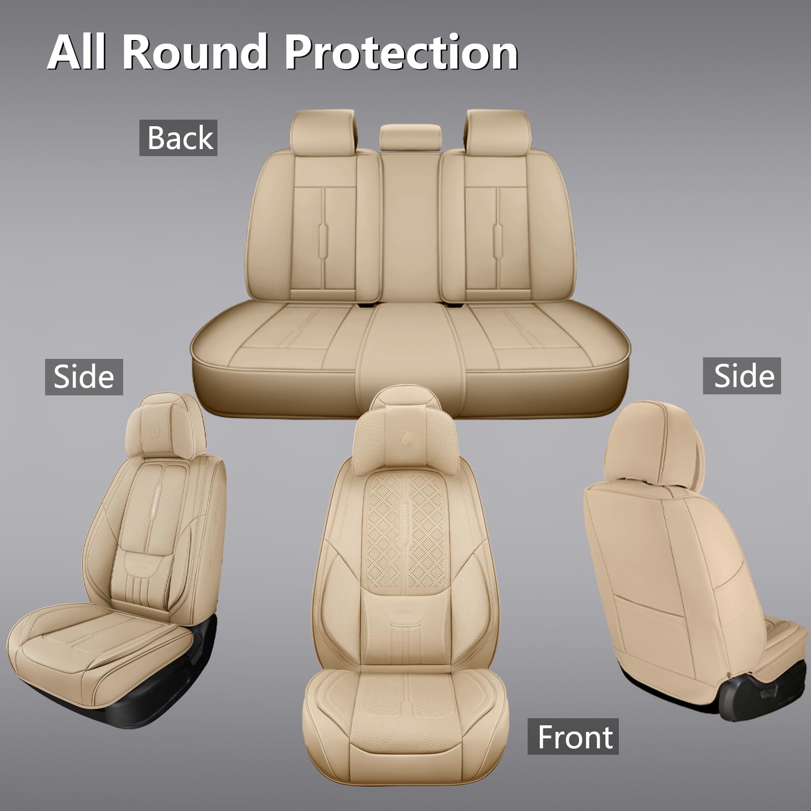 Ns Yolo Universal Fit Full Coverage Leather Car Seat Covers For Cars,Suvs And Pick-Up Trucks, Car Seat Protector,Automotive Seat