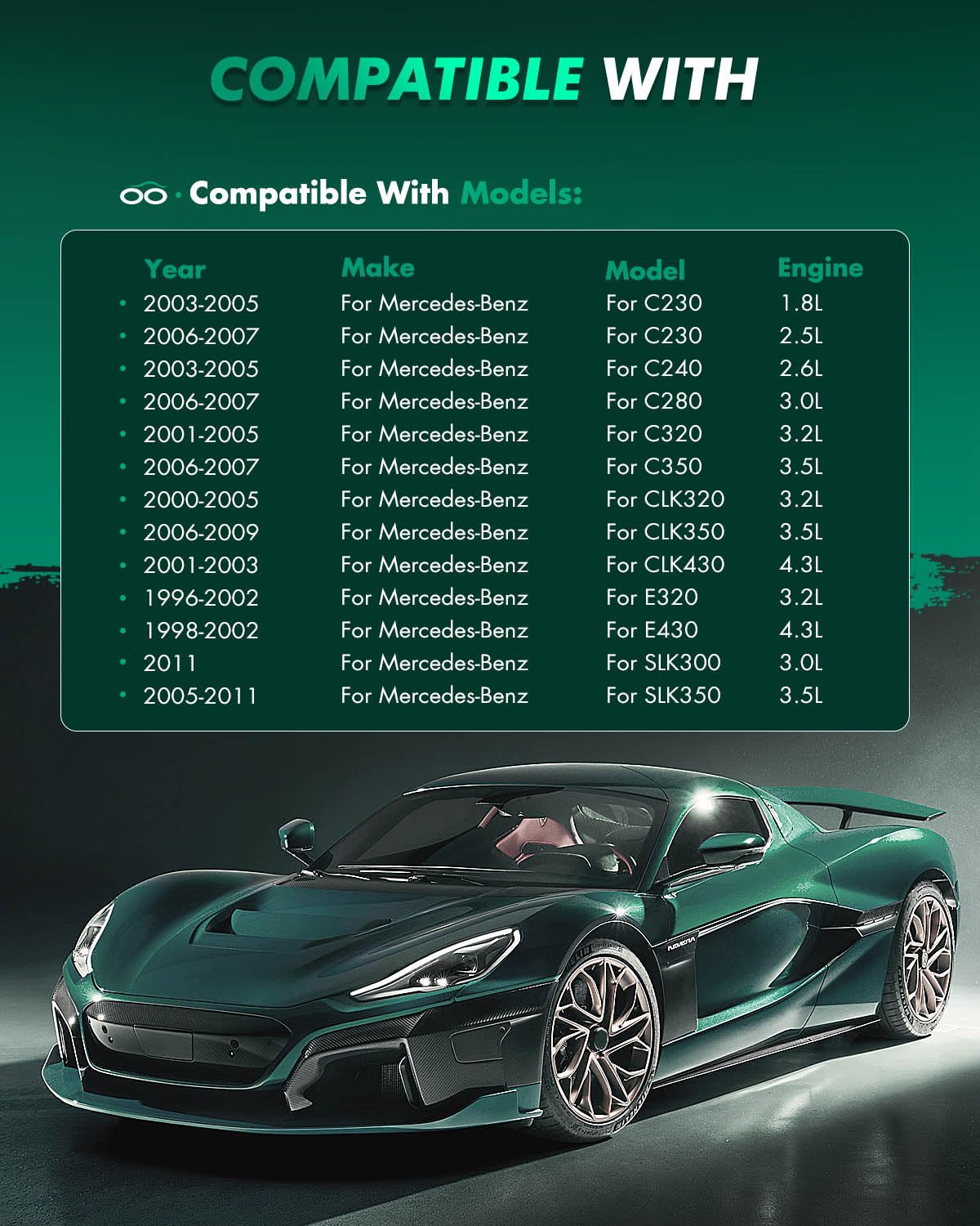 SCITOO Disc Brake Pads Kits D873-7748 Semi Metallic Rear Brake Pads Set Fit For Mercedes-Benz For C230 2003-2007,For Mercedes-Be