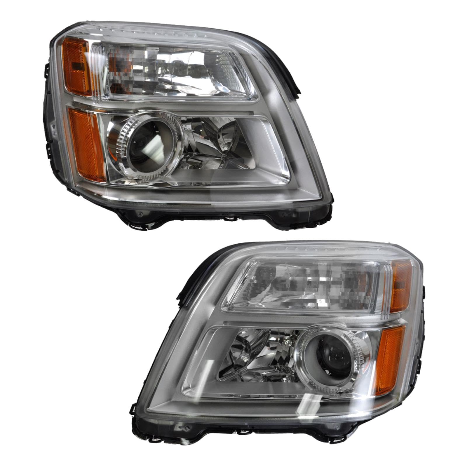 Trq Driver & Passenger Side Headlight Assembly Set Headlights Driver & Passenger Side Compatible With 2010-2015 Gmc Terrain Gm25