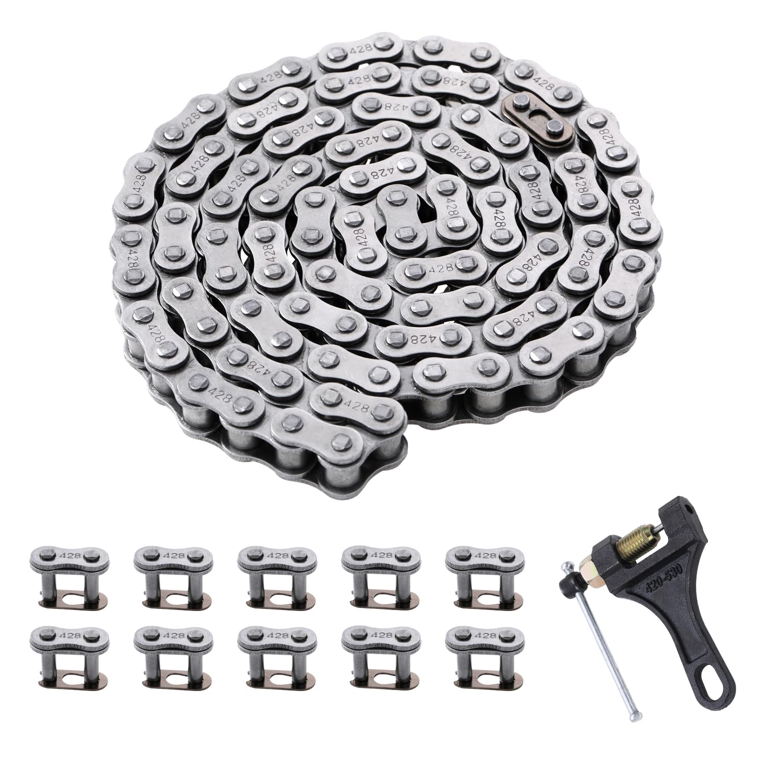 Kamier 428 Drive Chain 102 Link Breaker Heavy Duty For 70Cc 90Cc 110Cc 125Cc Ttr Yz80 Yz85 Apollo Rfz Suzuki Trailmaster Vitacci