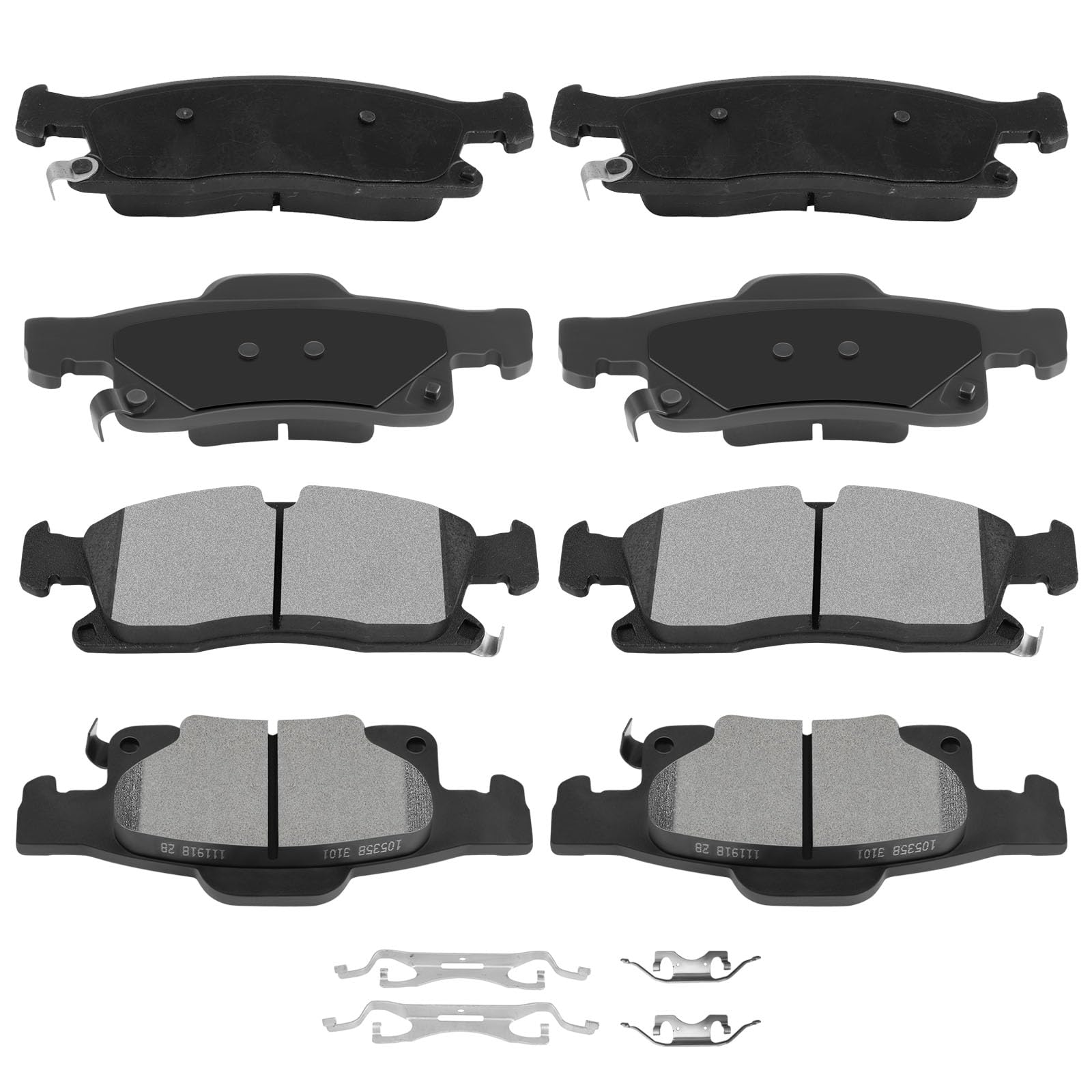 Automuto 8Pcs Front & Rear Metallic/Semi-Metallic Disc Brake Pads Set D1904 D1498 For Dodge For Durango 2011-2022,For Jeep Grand