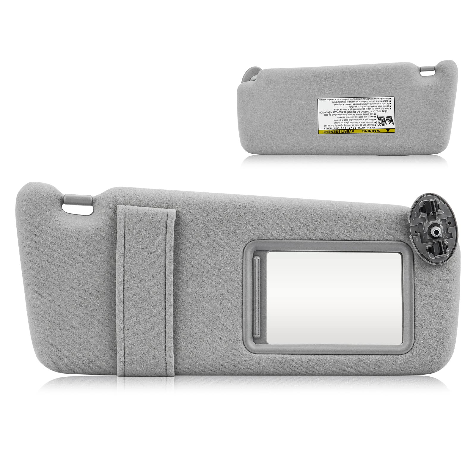 Sun Visor For 2007-2011 Toyota Camry Without Sunroof, Right Passenger Side Gray Sunvisor Replacement 74310-06750-E0