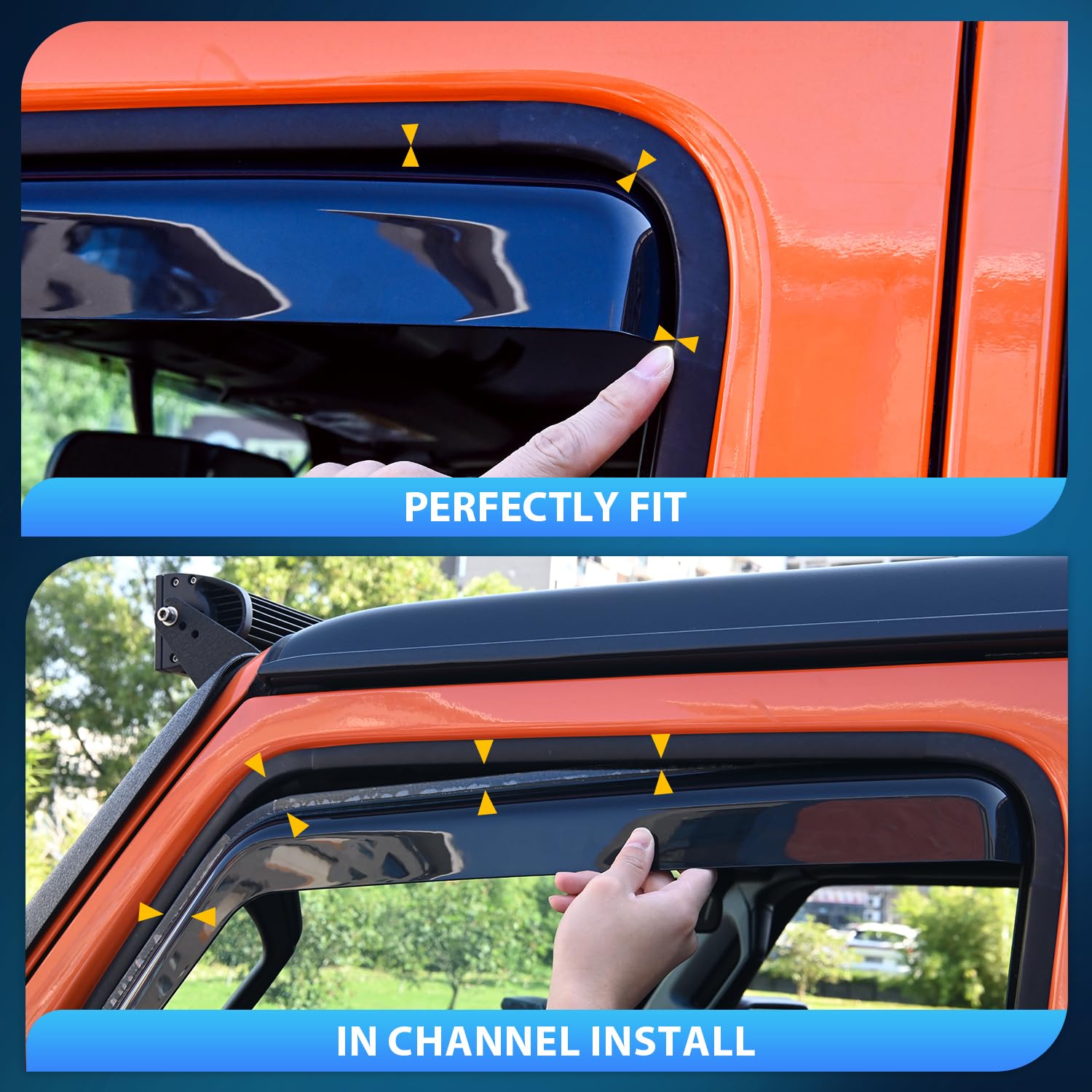 Nilight Vent Window Visors for Jeep Compass 2017 2018 2019 2020 2021 2022 2023 2024, in-Channel Rain Guards, Original Window Def