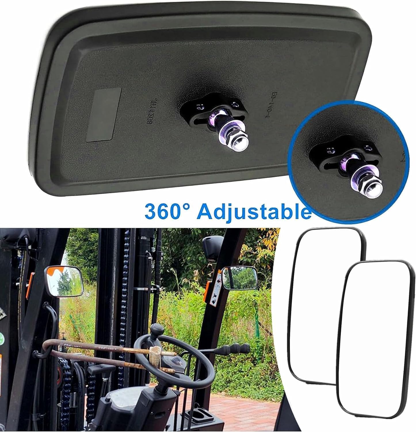 Heavy Equipment Truck Mirrors,Forklifts Rearview Mirror, Loader Mirr-ors, Compatible with Plow,Excavator,Dump truck,Lorry,Rear o