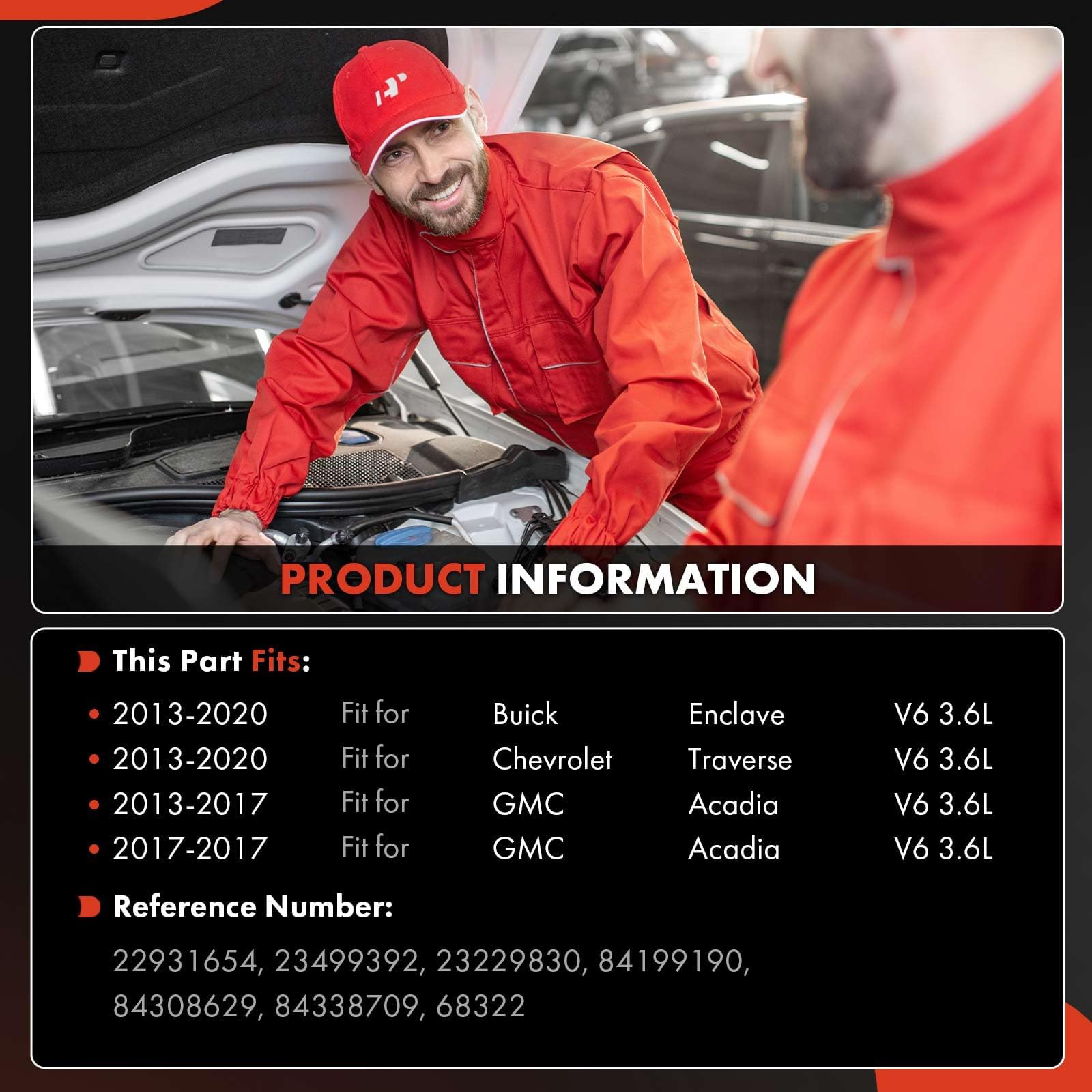 A-Premium Air Conditioner AC Compressor with Clutch - Compatible with Chevrolet Traverse & Buick Enclave 2013-2020, GMC Acadia 3