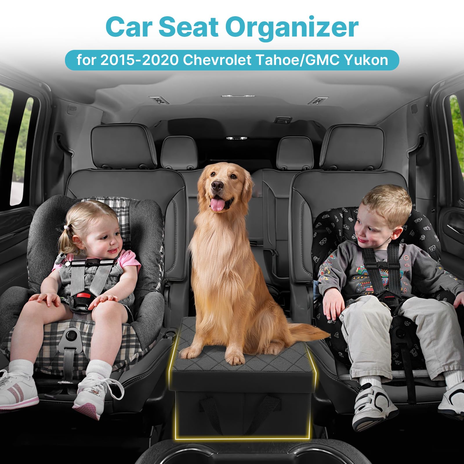 Mixsuper Liner Car Seat Organizer for Ford Explorer 2020-2025, Console Organizer Backseat Box for Explorer, Dog Toy Box Storage