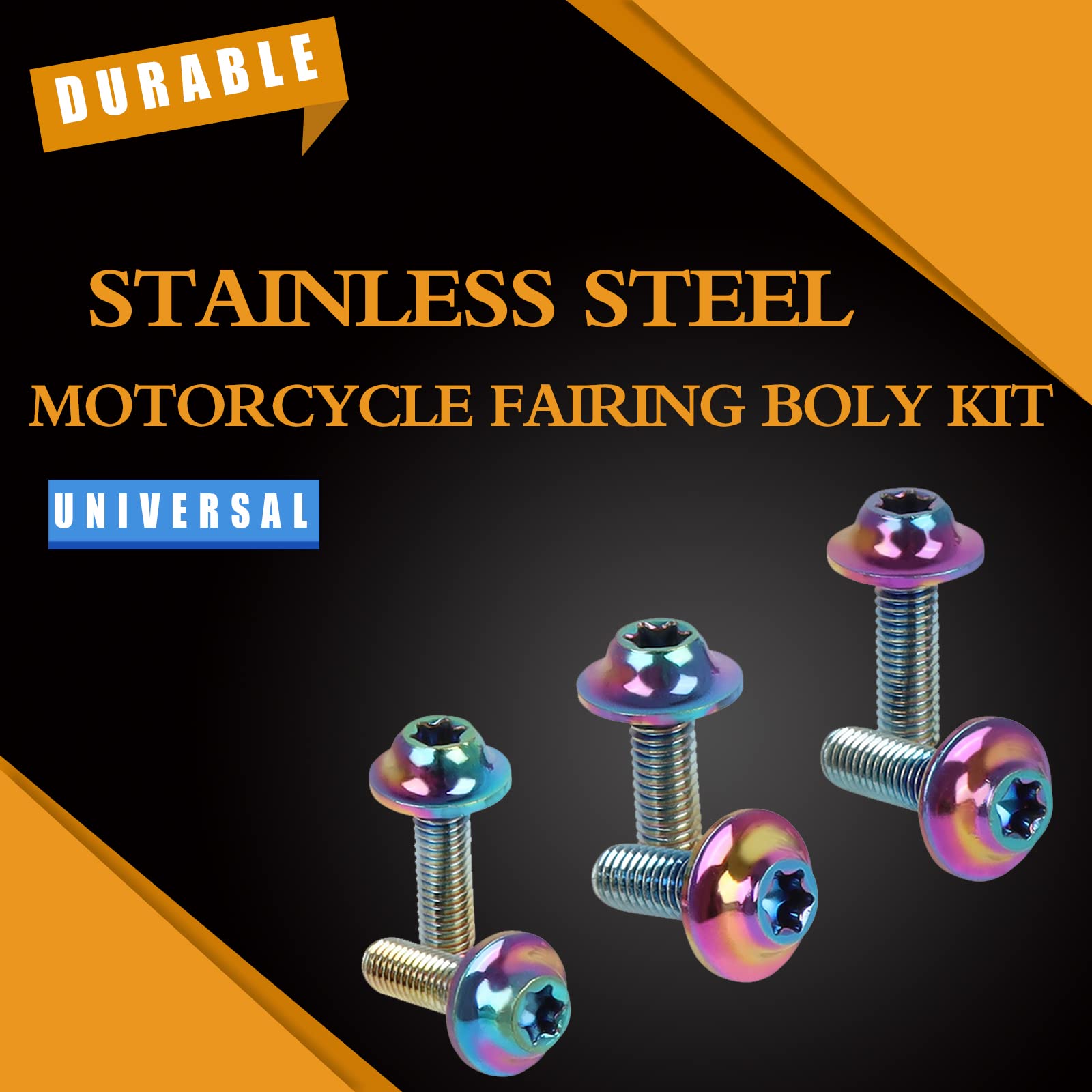 BAIONE Worldmotop Stainless Steel Bolt Kit Screws Fasteners Clips Compatible with Yamaha Honda Kawasaki Suzuki BMW Fairing Bolt