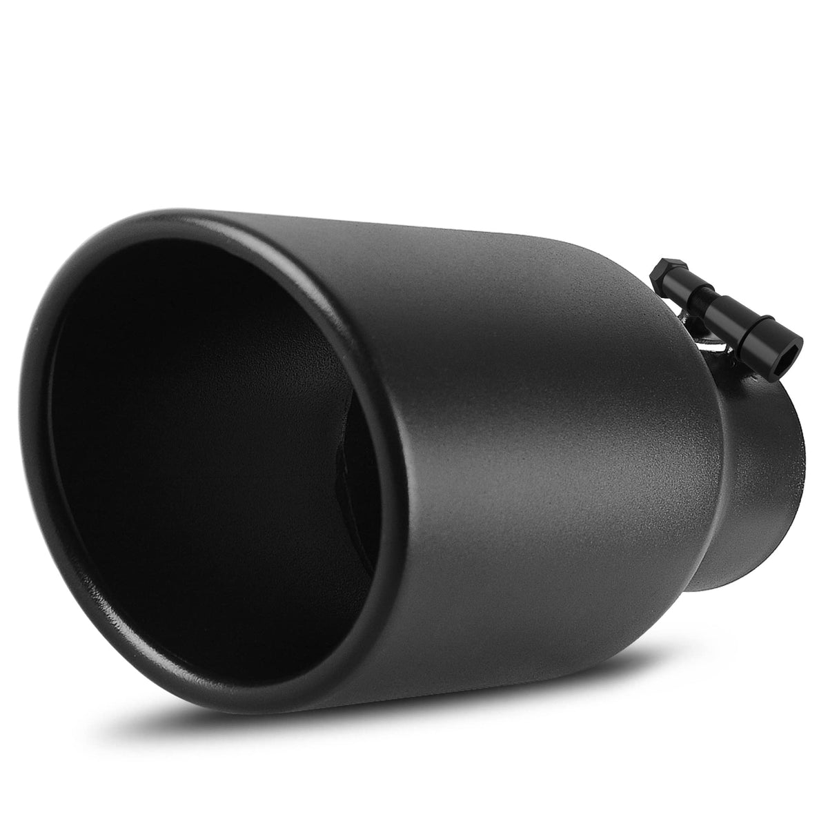 Autosaver88 2.5 Inch Inlet Exhaust Tip, 2.5'' Inlet 4'' Outlet 9'' Overall Length Black Powder Coated Finish Tailpipe Universal