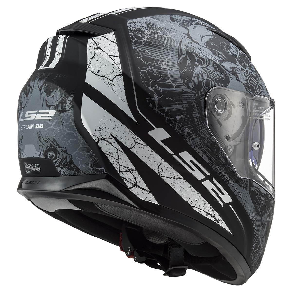 Ls2 Helmets Full Face Stream Evo Throne Helmet (Matte Black Titanium - X-Large)