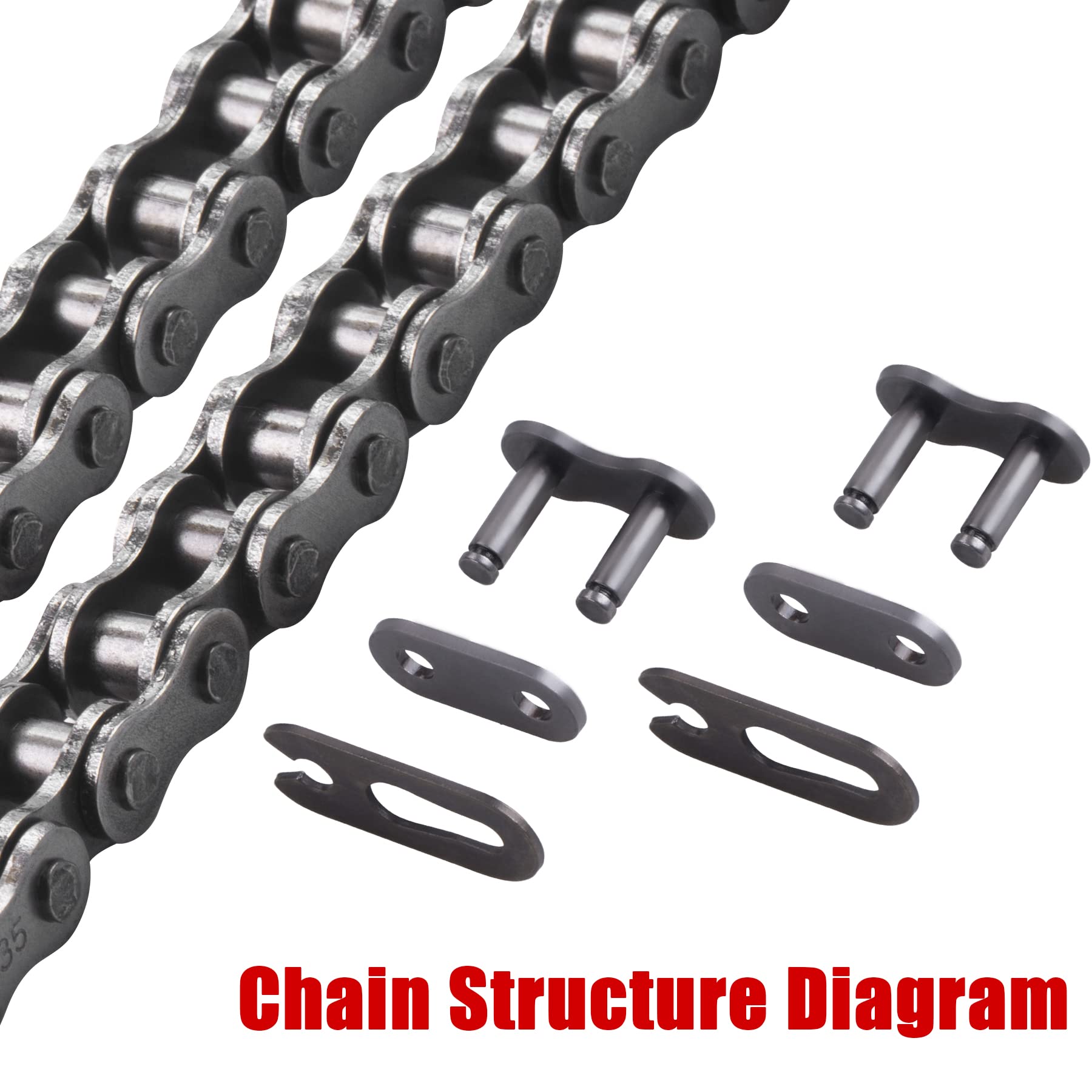 Cncmotok 35 Roller Chain 140 Link+ Chain Breaker, Fit For Coleman Ct200U Cc100X Baja Doodle Bug Blitz Dirt Bug Racer Motor Sports Db30 Harbor Freight Predator 212Cc Go Kart Cart Motovox Mini Bike