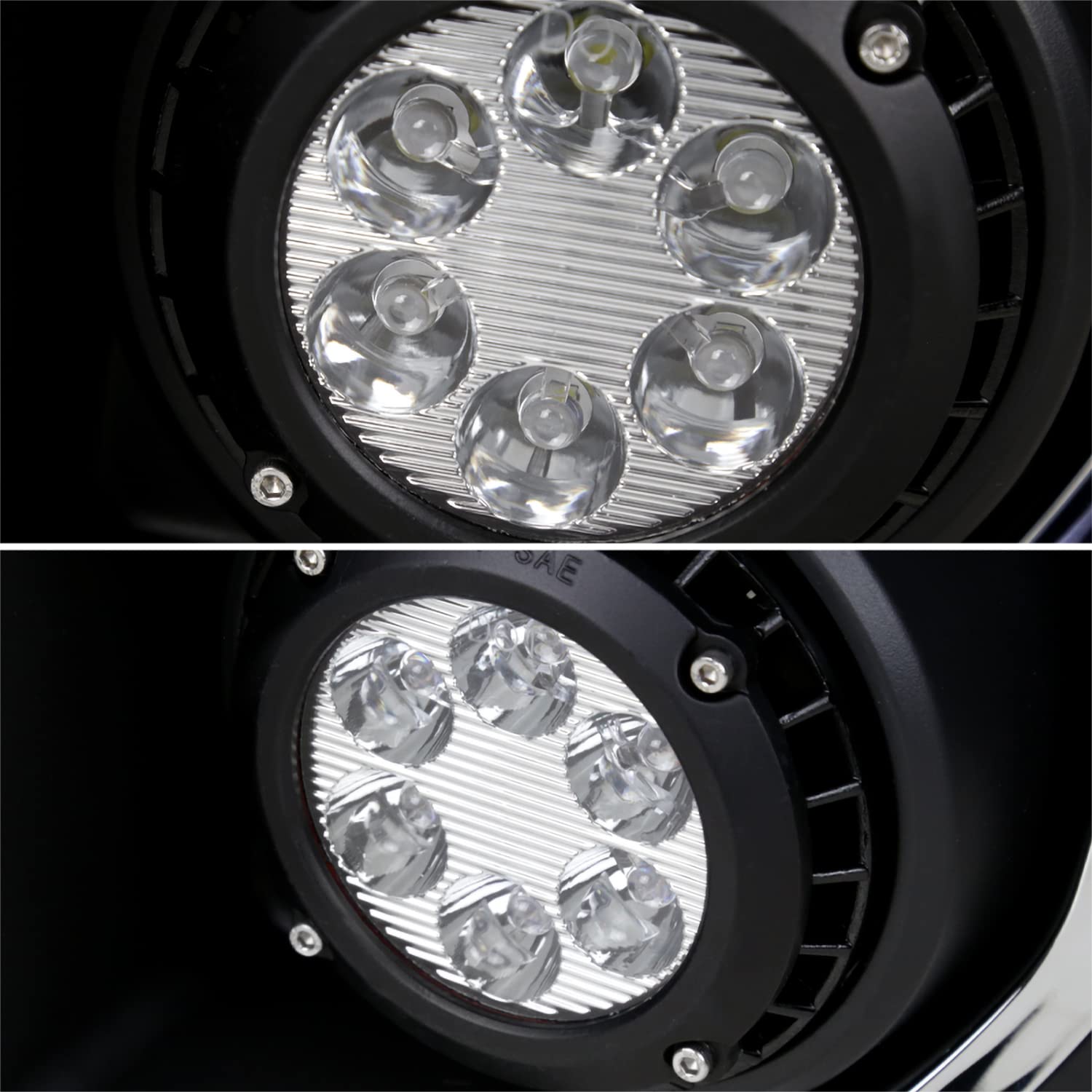 Spec-D Tuning Clear Lens LED Fog Lights +Built-In LED Bulbs+Switch Compatible with GMC Sierra 2500HD 3500HD 2015-2018 L+R Pair Assembly