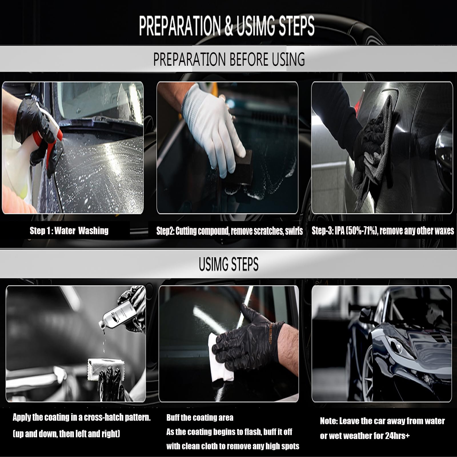 Autokcan 10H Nano Ceramic Coating For Cars, 50Ml High Gloss Anti-Scratch Sio2 Ceramic Car Coating Kit For Car, Plastic, Glass, W