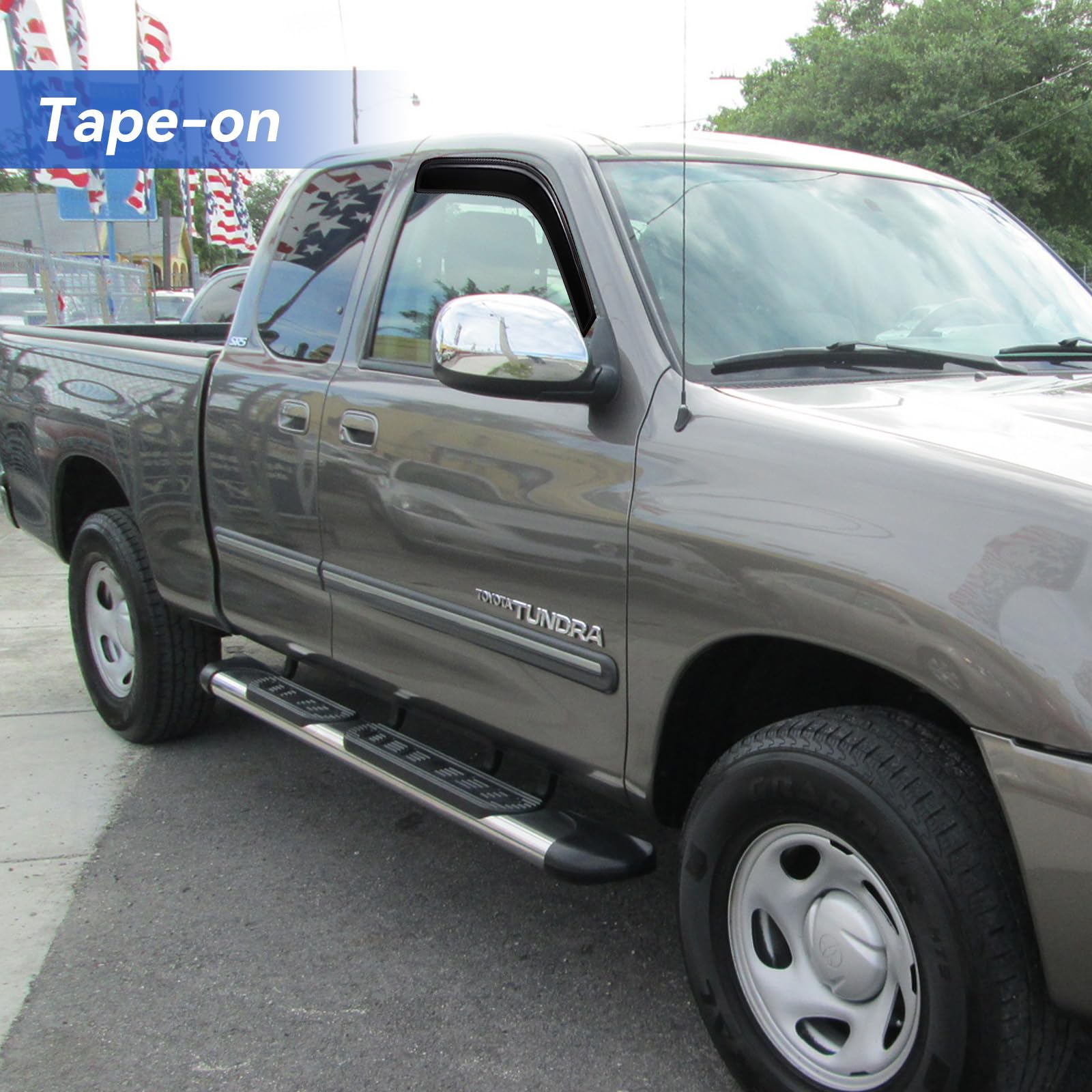 Window Visors Rain Guards For 2000-2006 Toyota Tundra Access Cab, Out-Channel Window Vent Wind Deflectors Visors Shades For 00-0