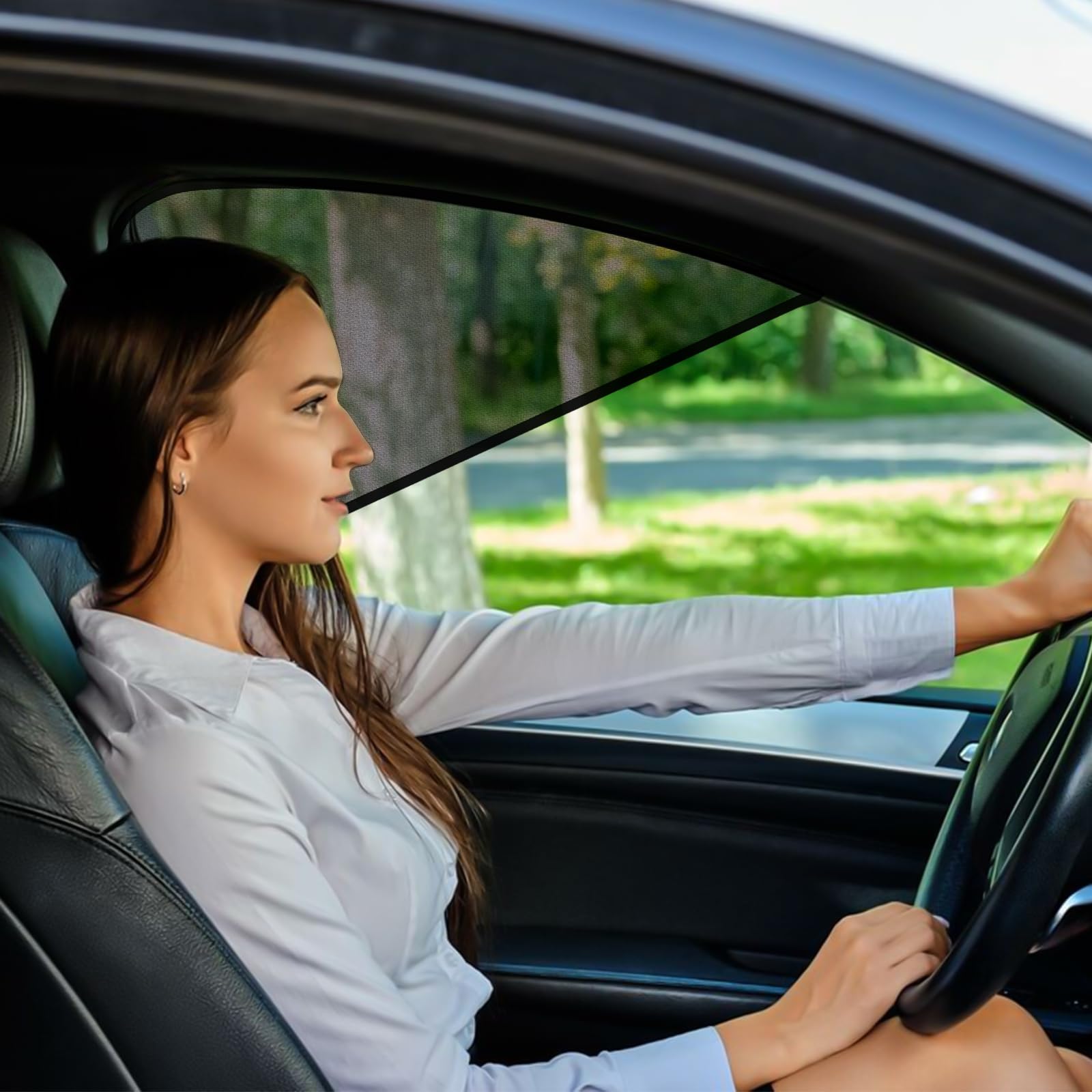 ZATOOTO Car Window Shades for Driver Side, 2Pack Magnetic Car Window Sun Blocker for Front Side Windows Mesh car sun shade, Easy