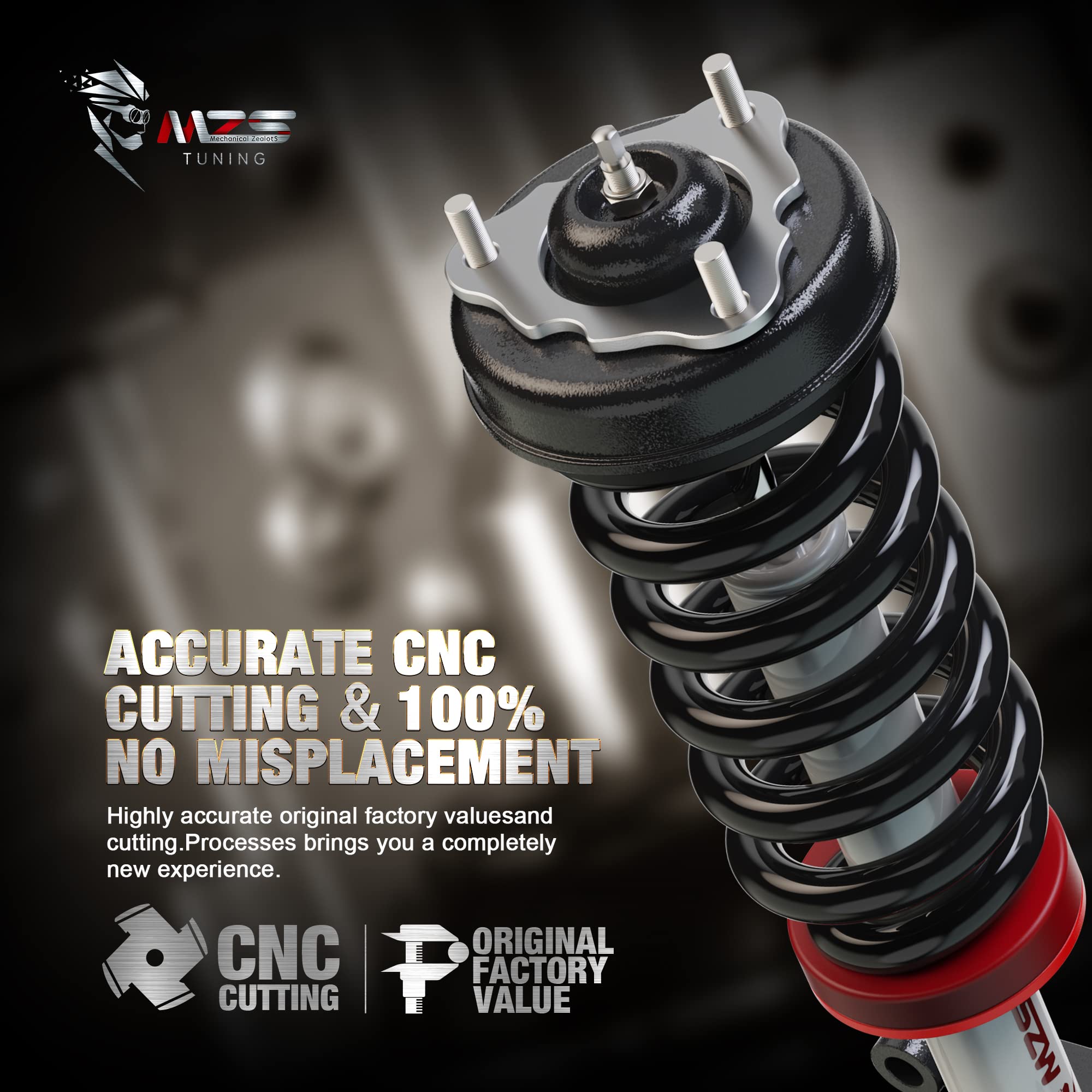 Mzs 1/2 Inch Front Leveling Kit Lift Strut Spacers Compatible With 2007-2025 Tahoe Silverado Sierra Suburban Yukon 1500/2007-2013 Avalanche 2Wd 4Wd - Silver