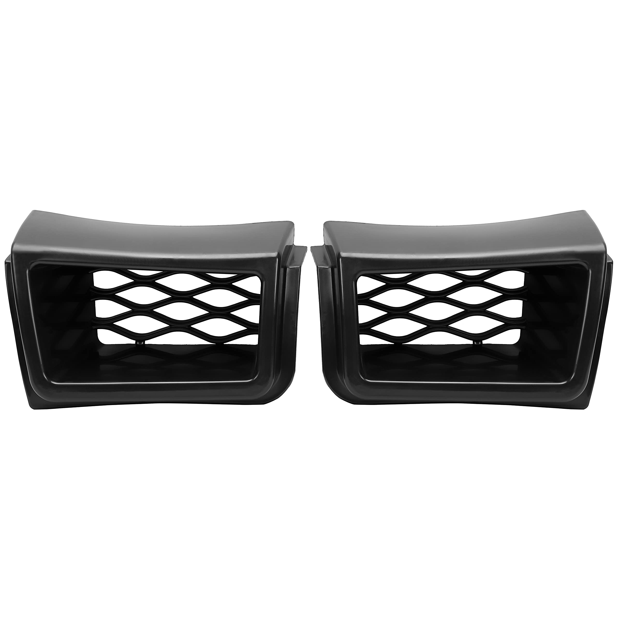 HECASA Caliper Air Duct Set Compatible with 2003-2007 Chevy Silverado 1500 Black Front Bumper Right & Left Air Duct Bezel Cover 