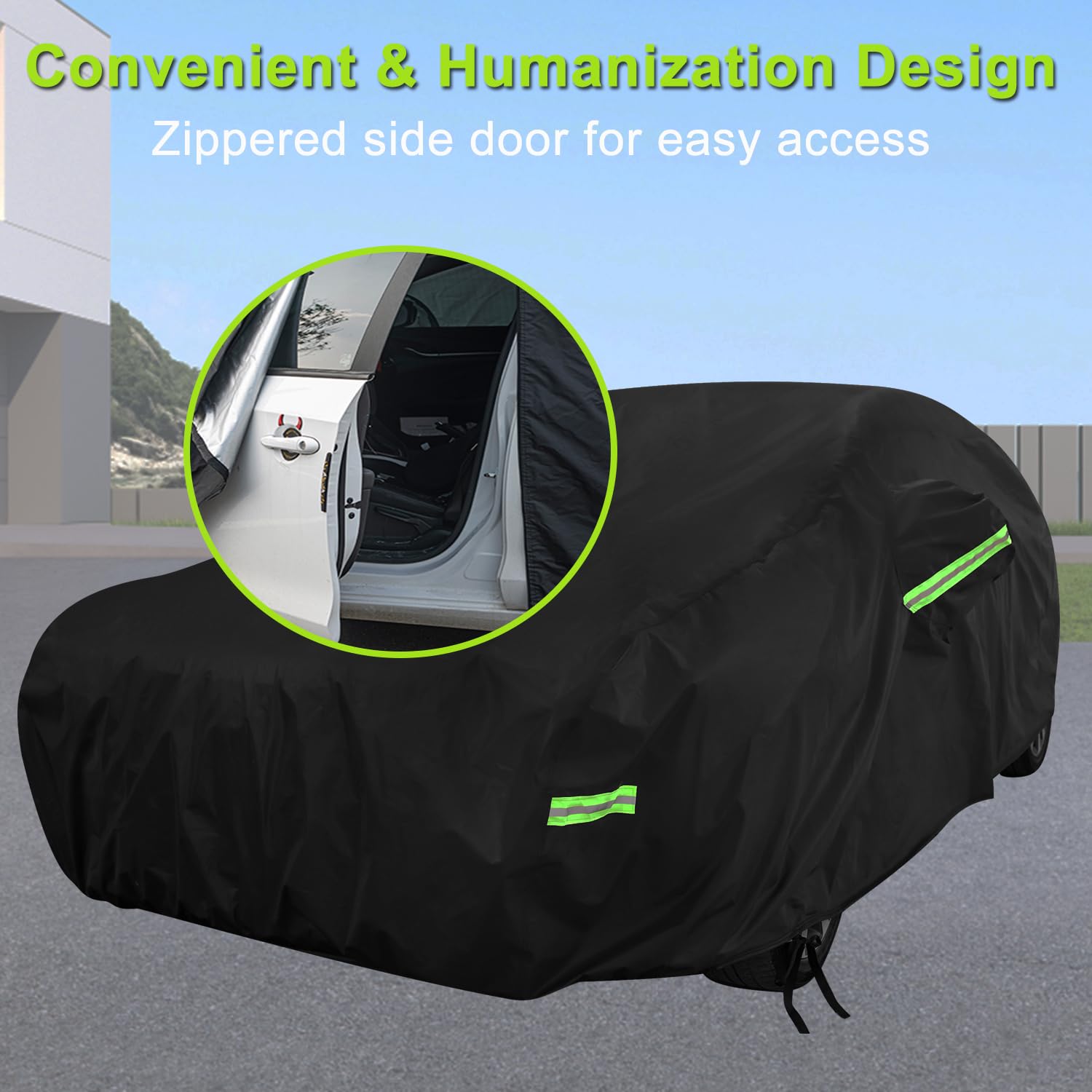 Morhept Car Cover Custom Fit For Honda Civic, Waterproof All Weather Full Exterior Sedan Cover Rain Snow Uv Protection Cover Wit