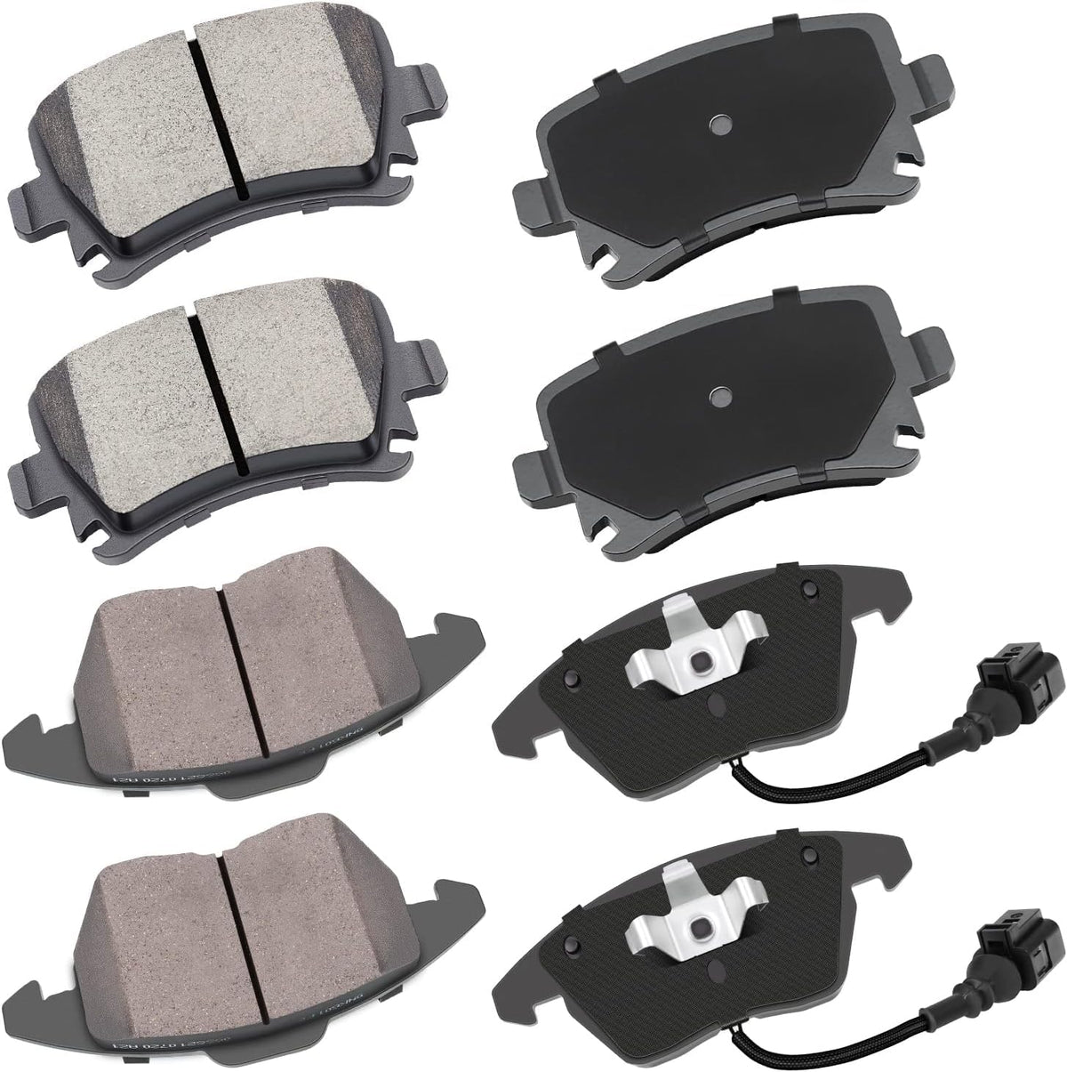 Cciyu D1107 & D1108 Front & Rear Ceramic Brake Pads Kits 8Pcs Fit For Audi A3/A3 Quattro/Tt/Tt Quattro, For Vw Cc/Eos/Golf/Gti/J