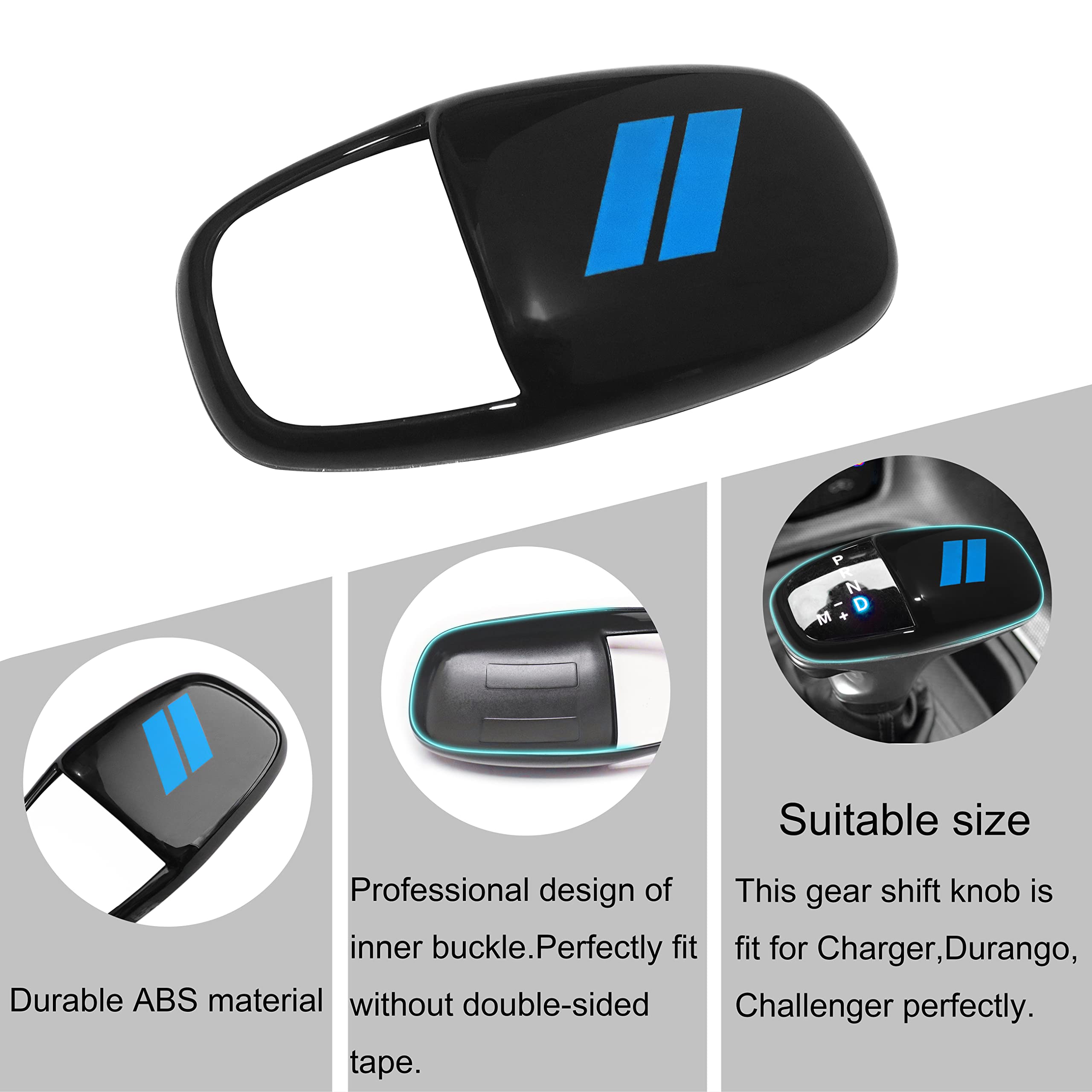SENSHINE Gear Shift Knob Head Cover for Dodge Charger Challenger Accessories 2015-2023 2024 Durango 2016-2025 ABS Interior Shell