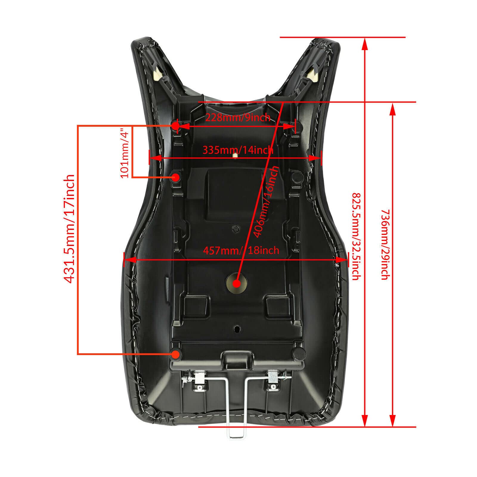 Hecasa Seat Replacement Compatible With 2005-2014 Polaris Sportsman 400/450/500/600/700/800 Hawkeye 400 Black Leather Seat Cover Replacement For 2683433-070 2684882-070