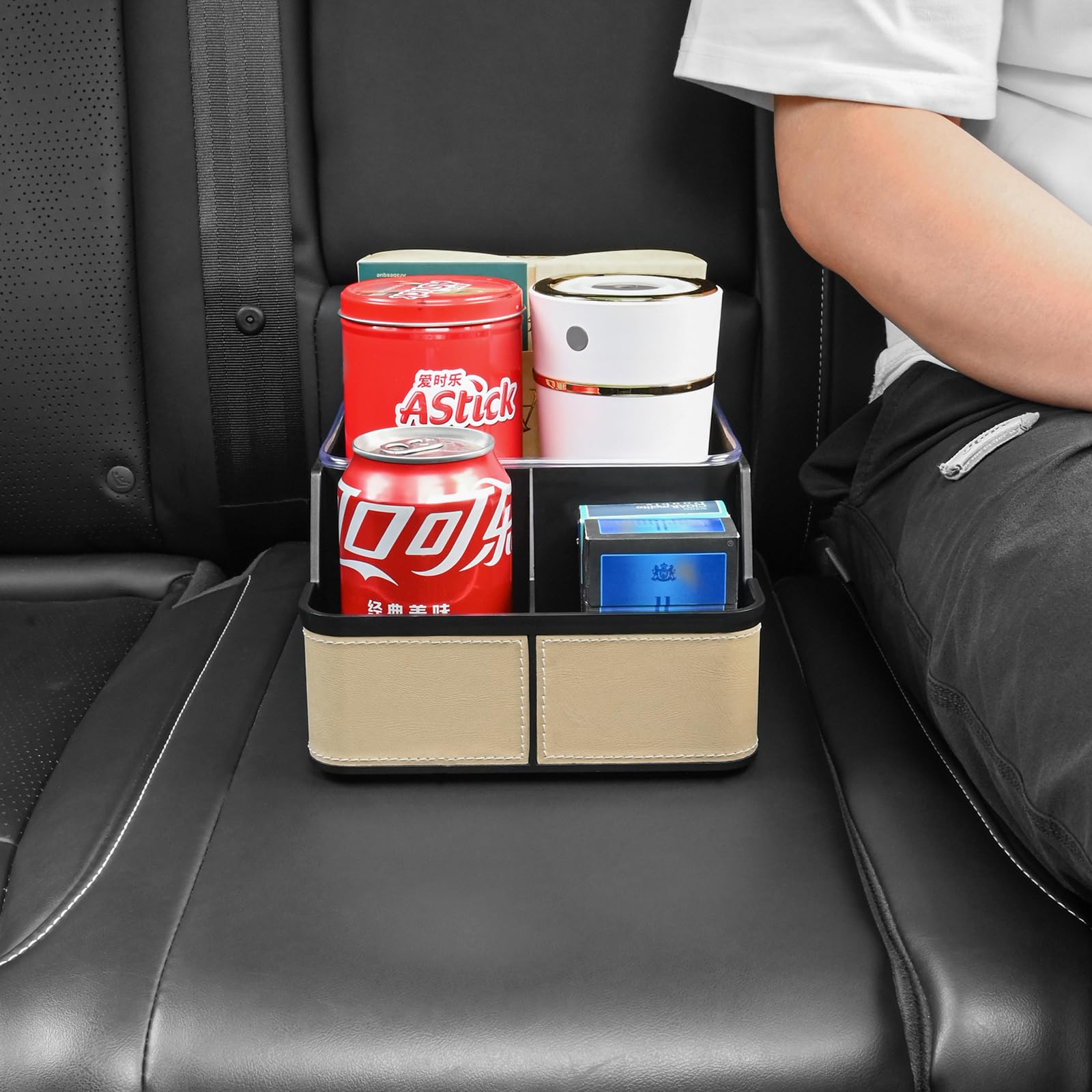 Car Organizer Between Back Seat,Car Armrest Storage Box With 3 Compartment,Multifunctional Car Interior Storage Box With Cup Hol