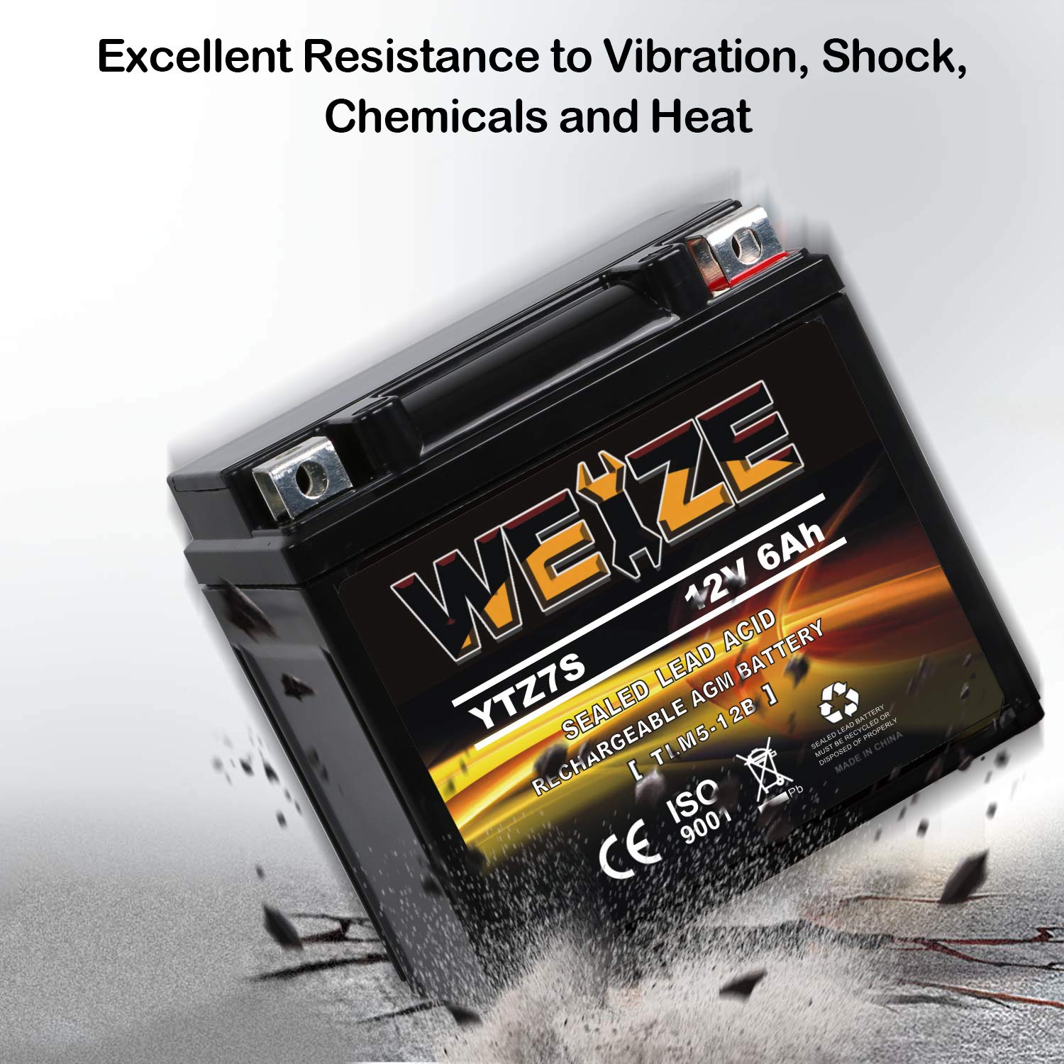 Weize Ytz7S-Bs Sealed Maintenance Free Agm Battery Replacement Ytz7S Compatible With Honda Trx450Er Trx450R Atv Motorcycle Batti