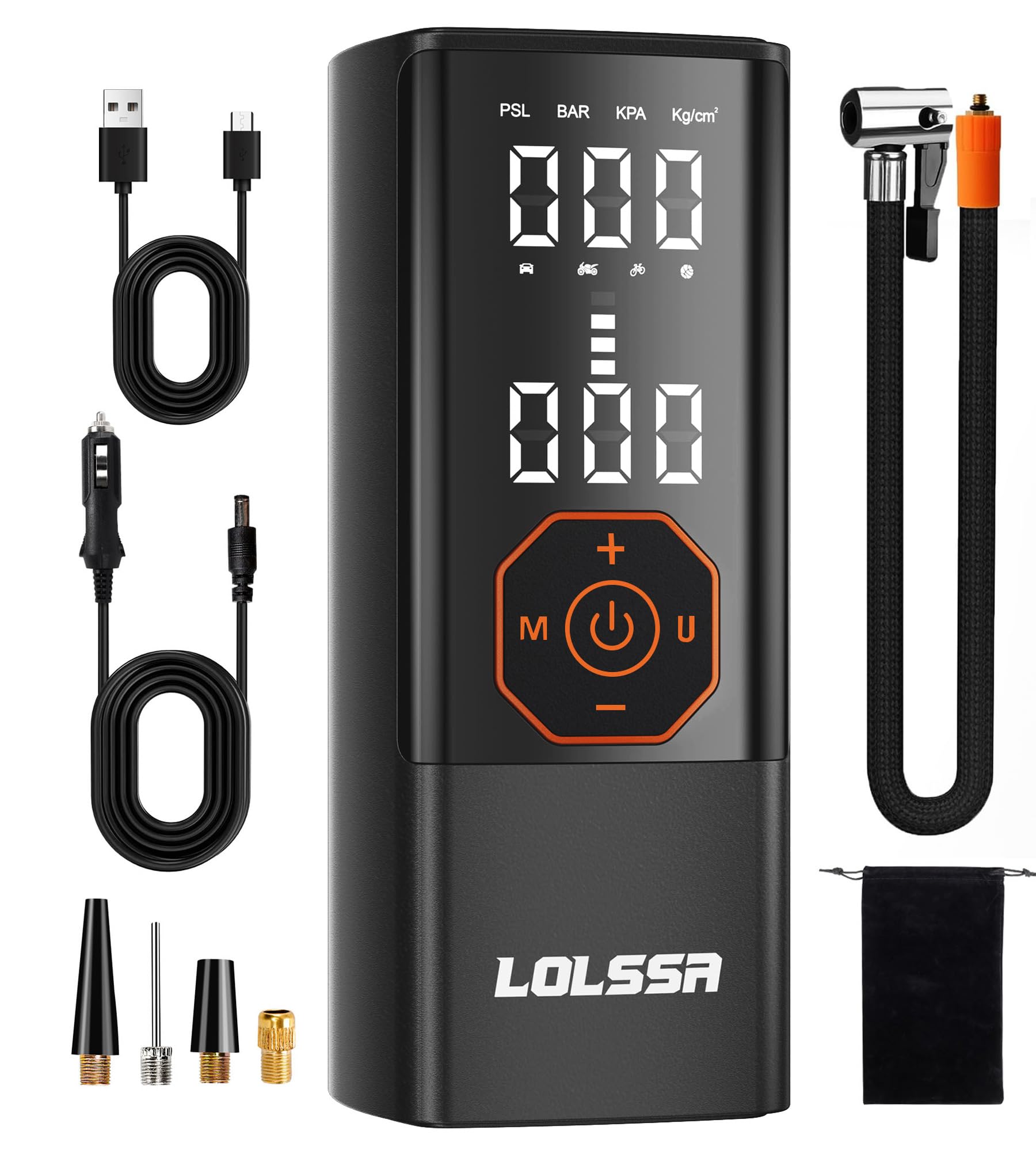 Tire Inflator Portable Air Compressor-25000Mah&180Psi Air Pump For Car Tires-Cordless Tire Pump With Pressure Gauge, Cigarette L