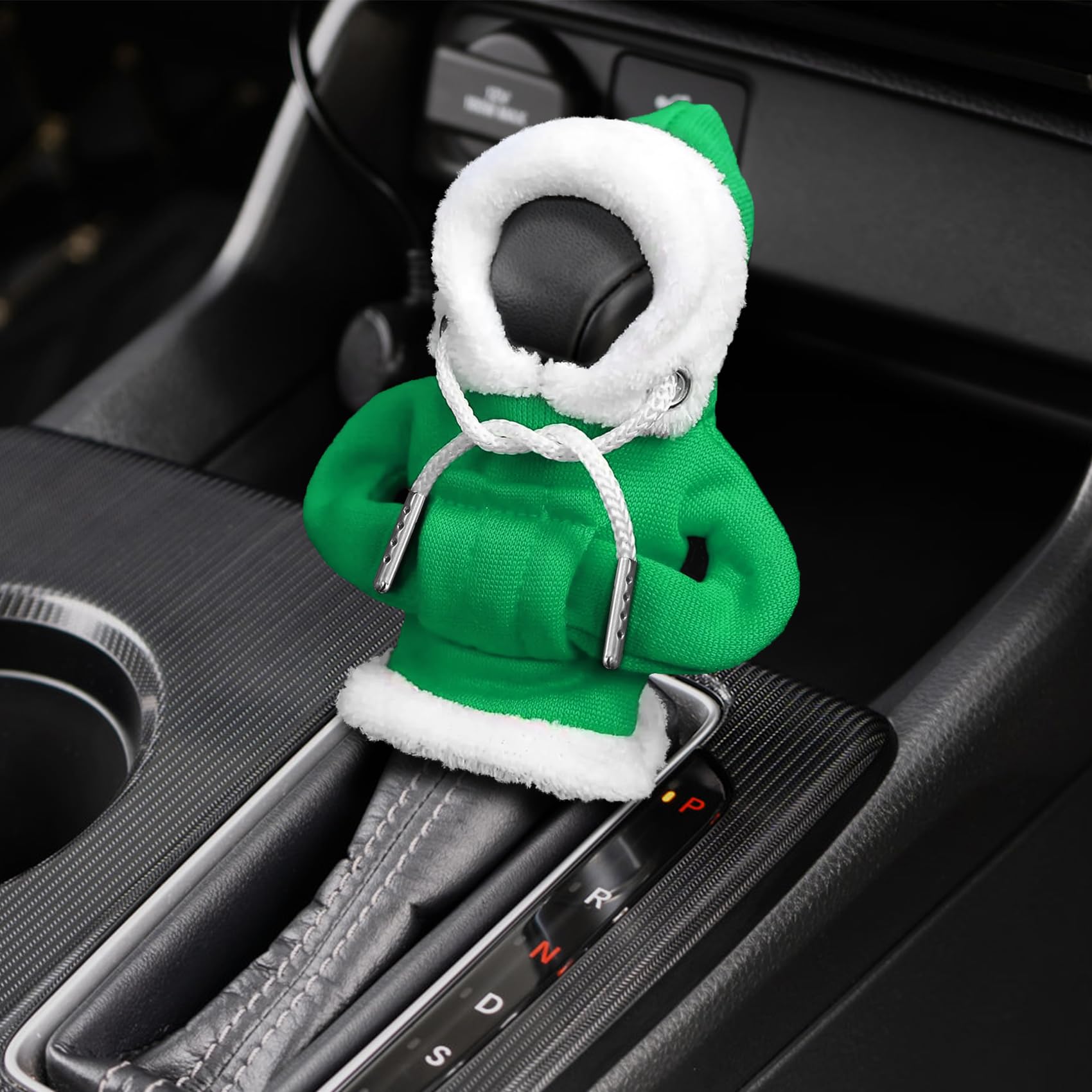 Kutyun Gear Shift Hoodie, Christmas Car Shift Knob Hoodie Cover, Car Interior Accessories Car Shifter Stick Protector Decoration