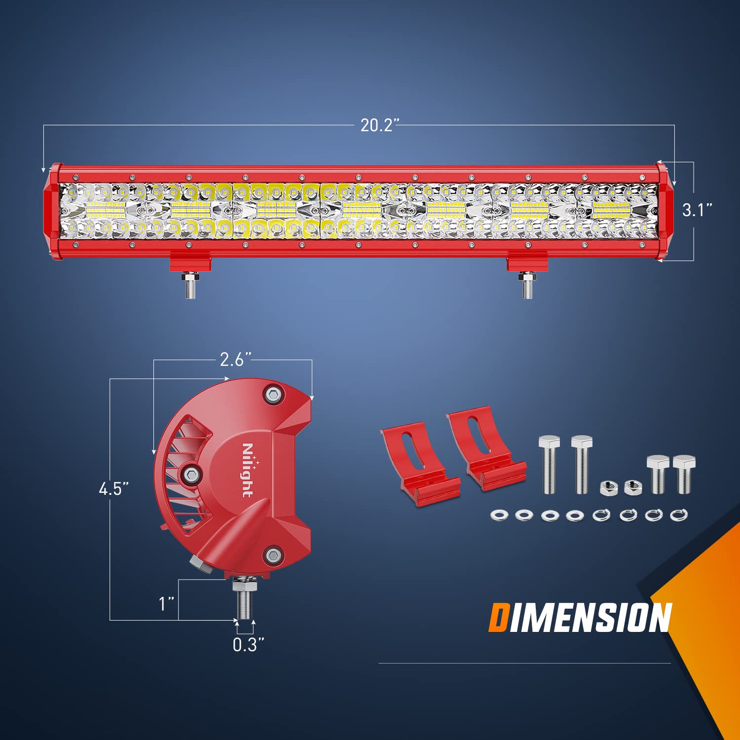 Nilight Led Light Bar 20 Inch Triple Row Spot Flood Combo Lights With Wiring Harness Kit For Fog Driving Work Lighting On Off-Ro