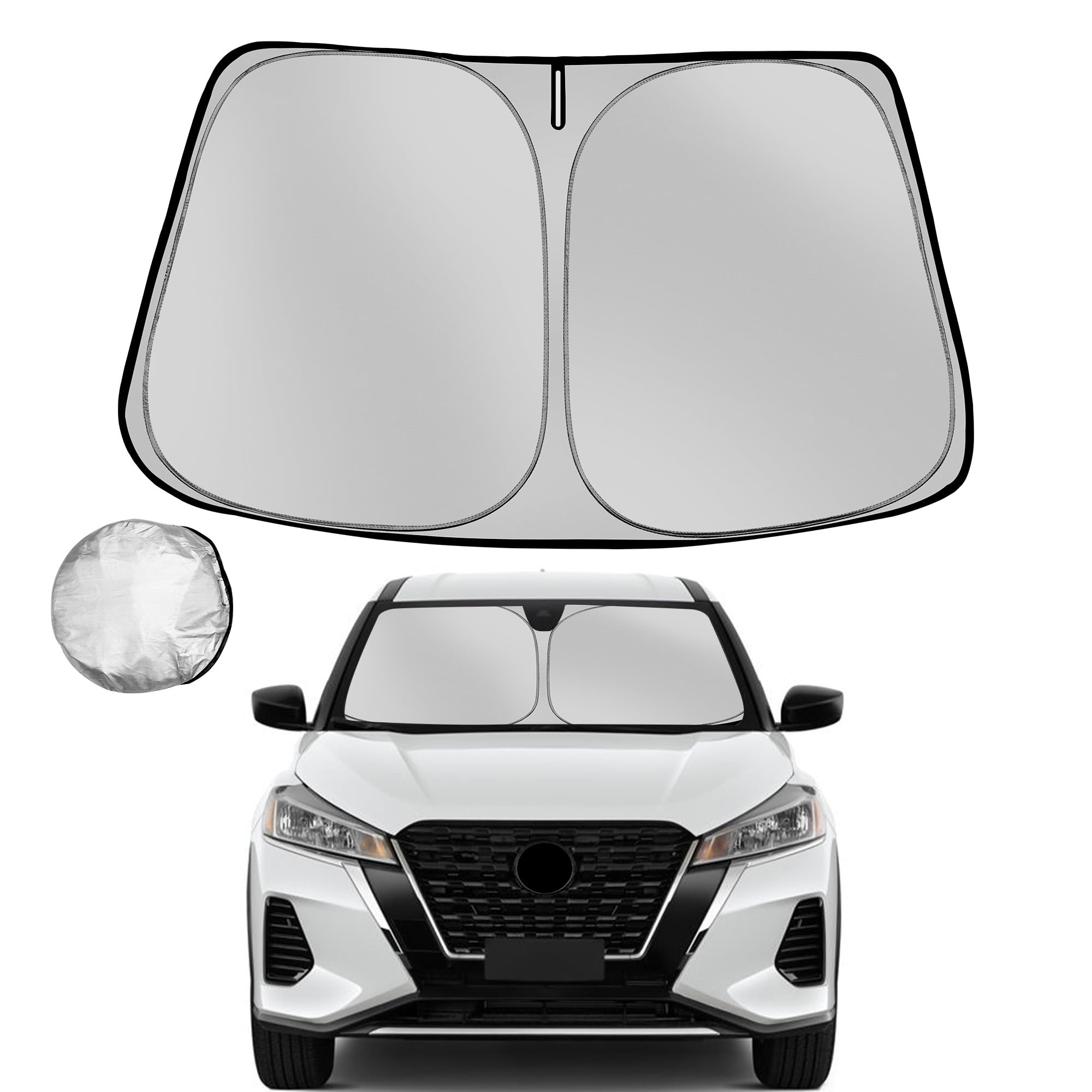 Fonowka Windshield Sun Shade For 2018-2024 Nissan Kicks Foldable Sun Sunshade For Car Front Window Blocks Uv Rays And Heat Autom