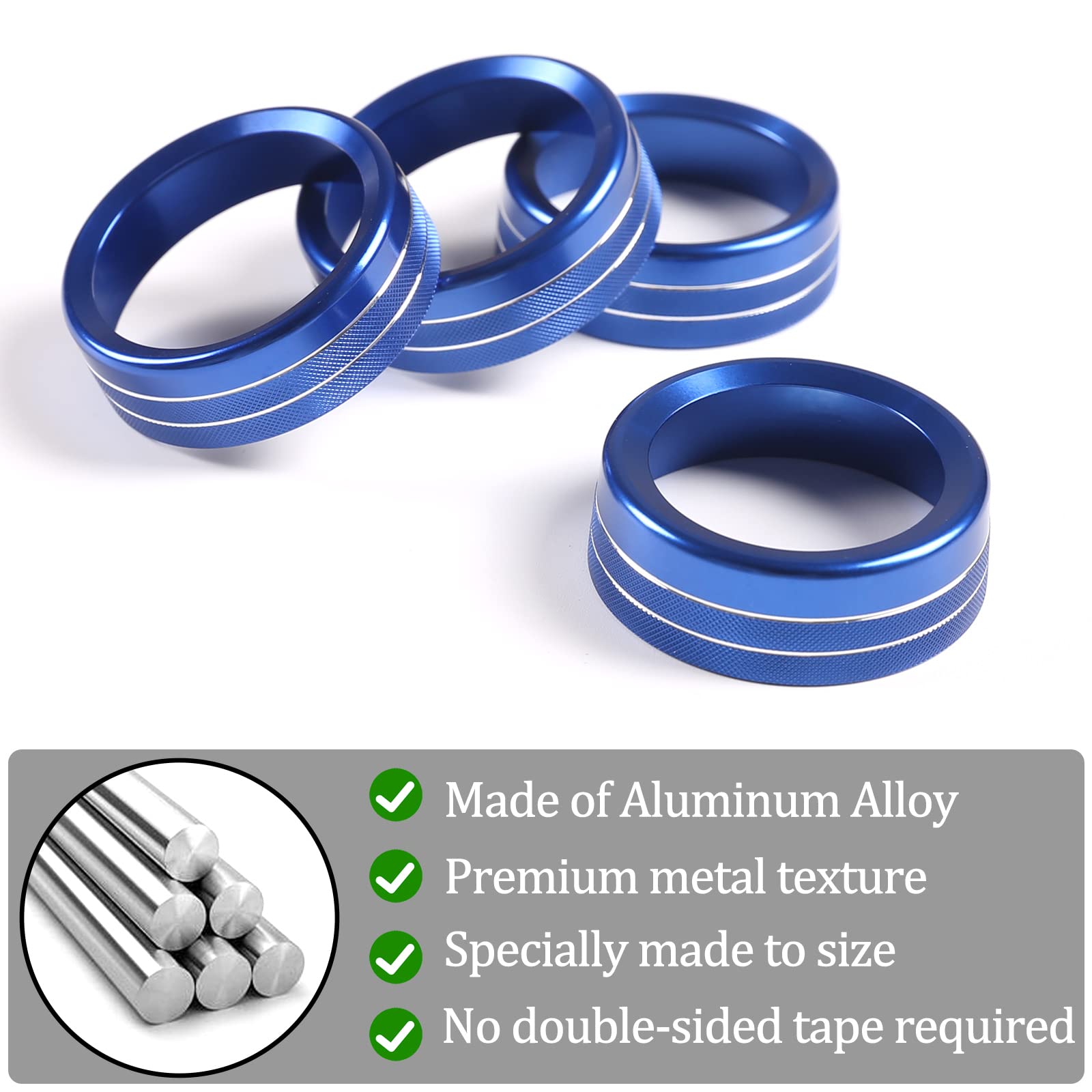 Llkuang Aluminum Alloy Air Conditioner Switch Cd Button Knob Cover For Toyota Tacoma 2016-2020(Not Fit For 2021 Tacoma!) (Blue)