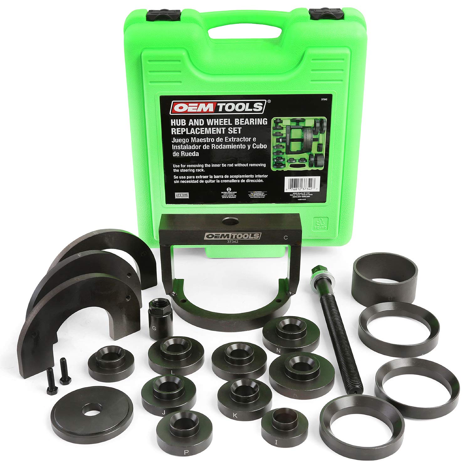 OEMTOOLS 37342 Master Wheel Bearing Removal Tool, Wheel Bearing Installer Kit Fits Most Vehicles, Self-Centering Design, Front, 