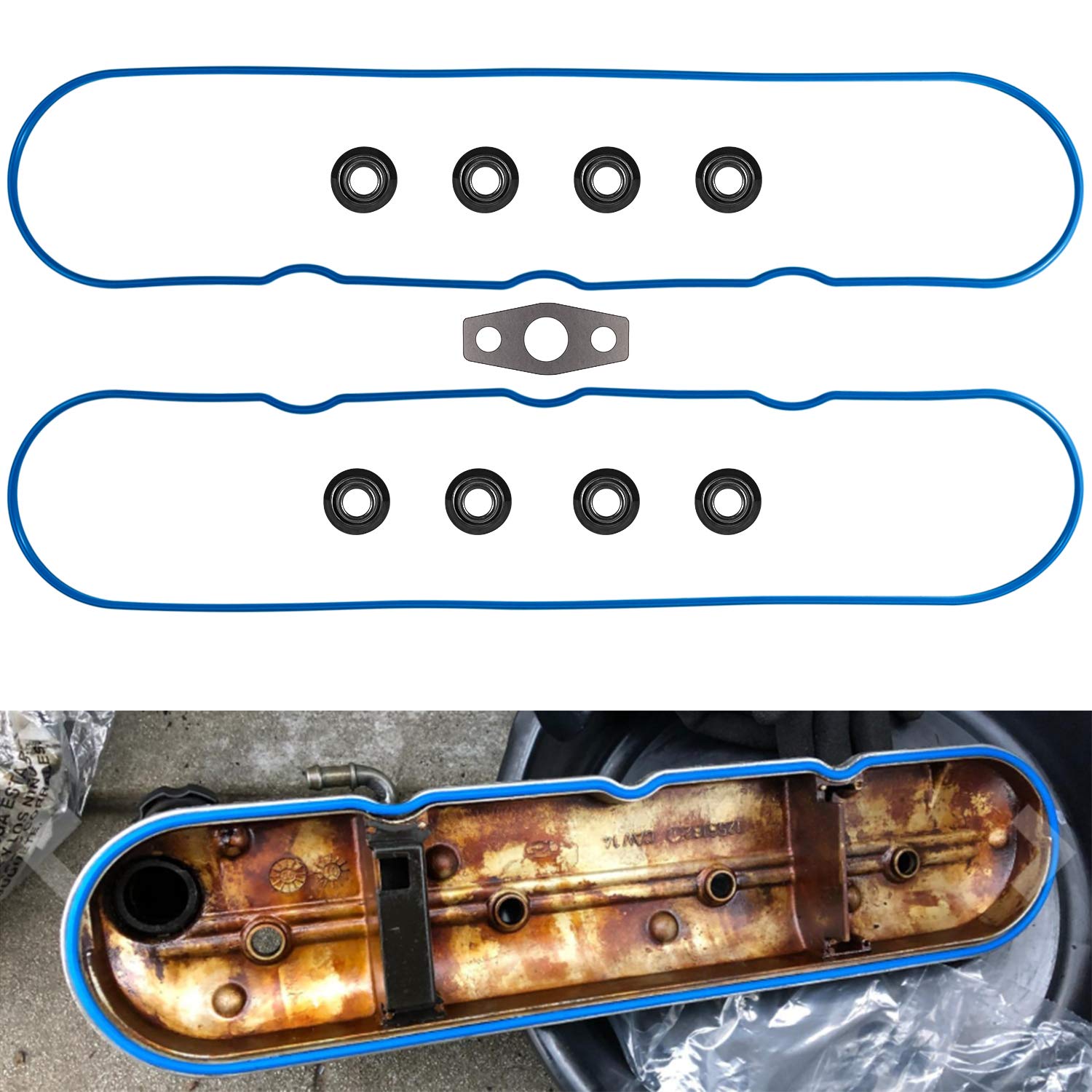 Valve Cover Gasket Set With Grommets Vs50504R1 Vs50250A For 1999~2016 Gm/Isuzu/Saab 4.8L 5.3L 5.7L 6.0L 6.2L 7.0L V8
