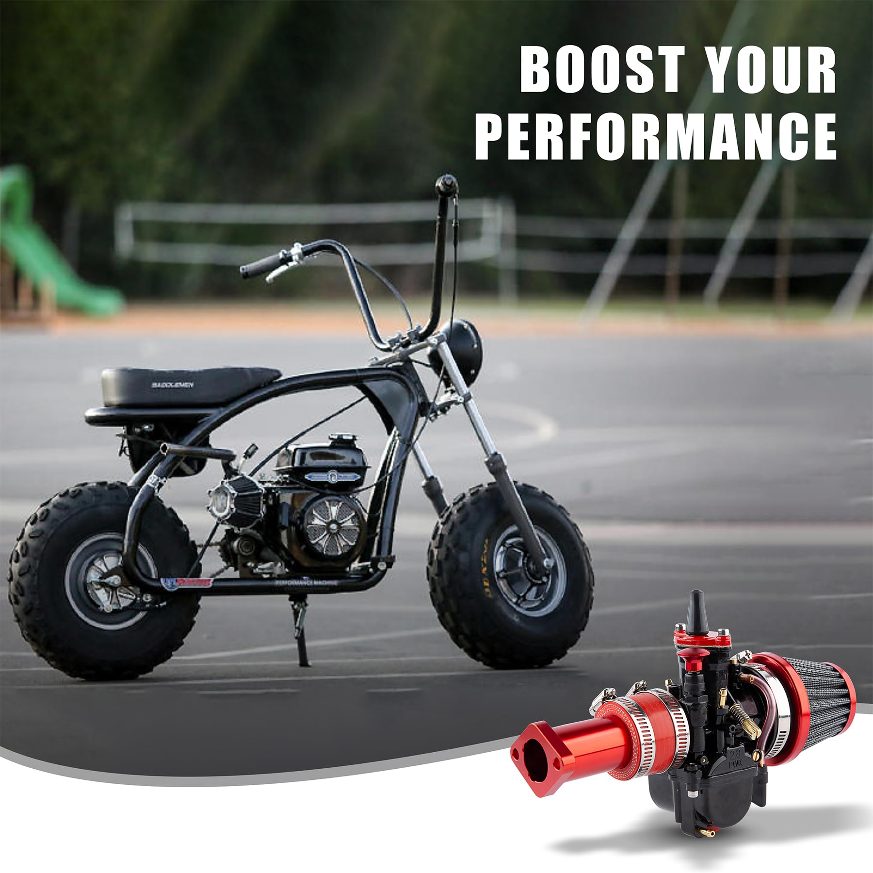 QXBER 28mm Carburetor Kit for Predator 212, Upgrade for 196cc 224cc Engines, Includes Intake Manifold & Air Filter