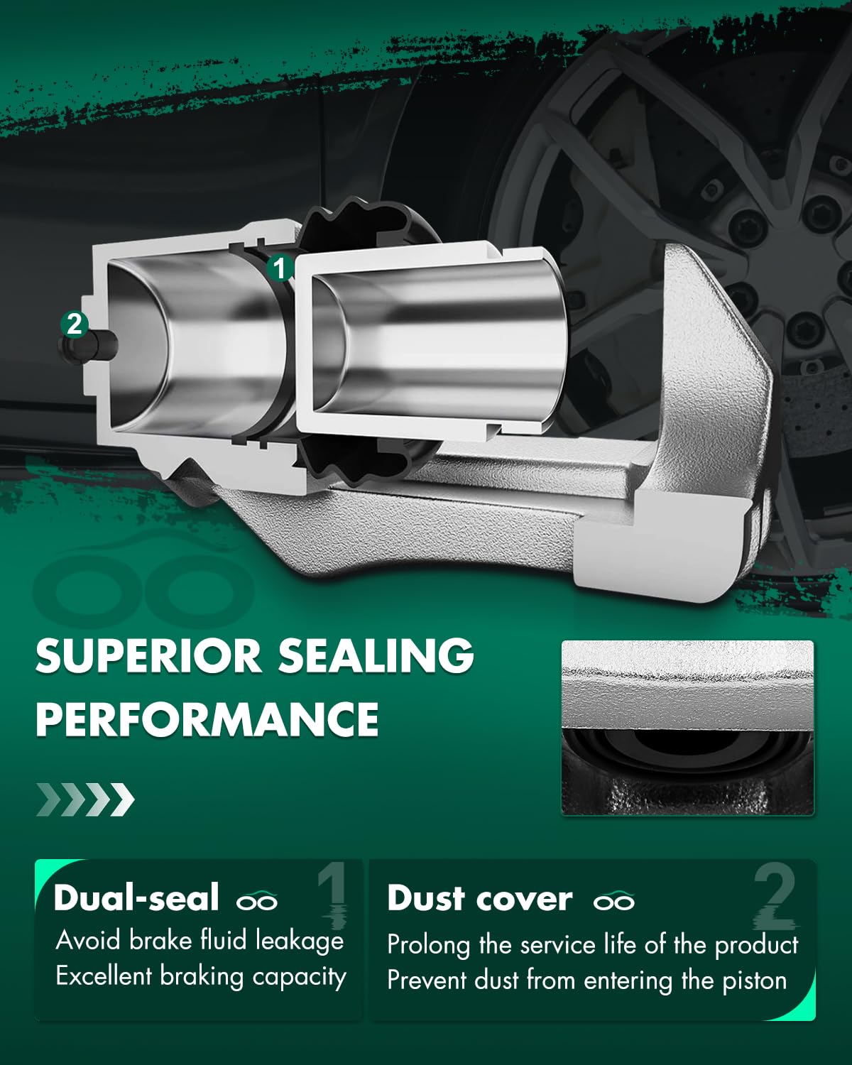 Scitoo Rear Left Brake Caliper With Bracket 19B6457 Compatible For Hyundai Sonata 2011-2015, For Kia Optima 2011-2015