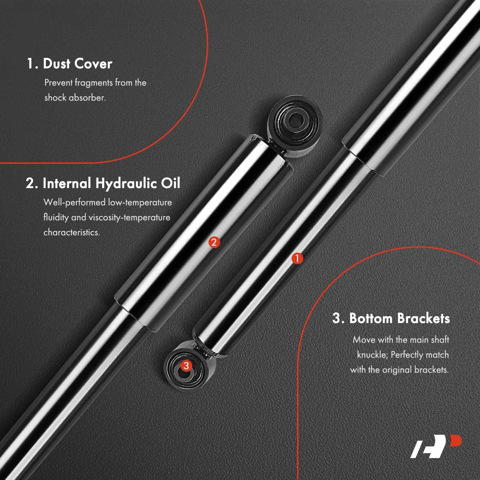 A-Premium Rear Pair (2) Shock Absorber Compatible With Chevy Malibu 2004-2012 & Pontiac G6 2005-2010 & Saturn Aura 2007-2009, Driver And Passenger Side