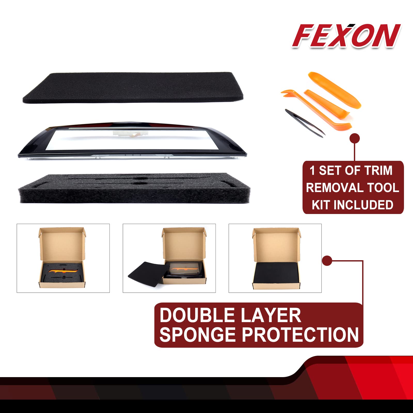 Fexon 2013 2014 2015 2016 2017 Cue Touch Screen Display With Free Trim Tool Compatible With Cadillac Ats Escalade Srx Xts Elr Ct