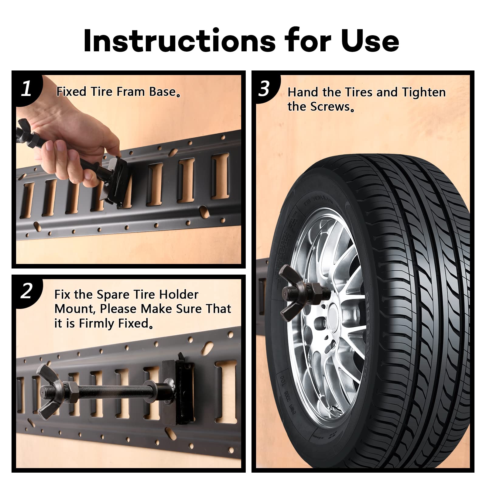 SALUINOKI E-Track Spare Tire Mount Etrack Accessories for Garages 2 Pack