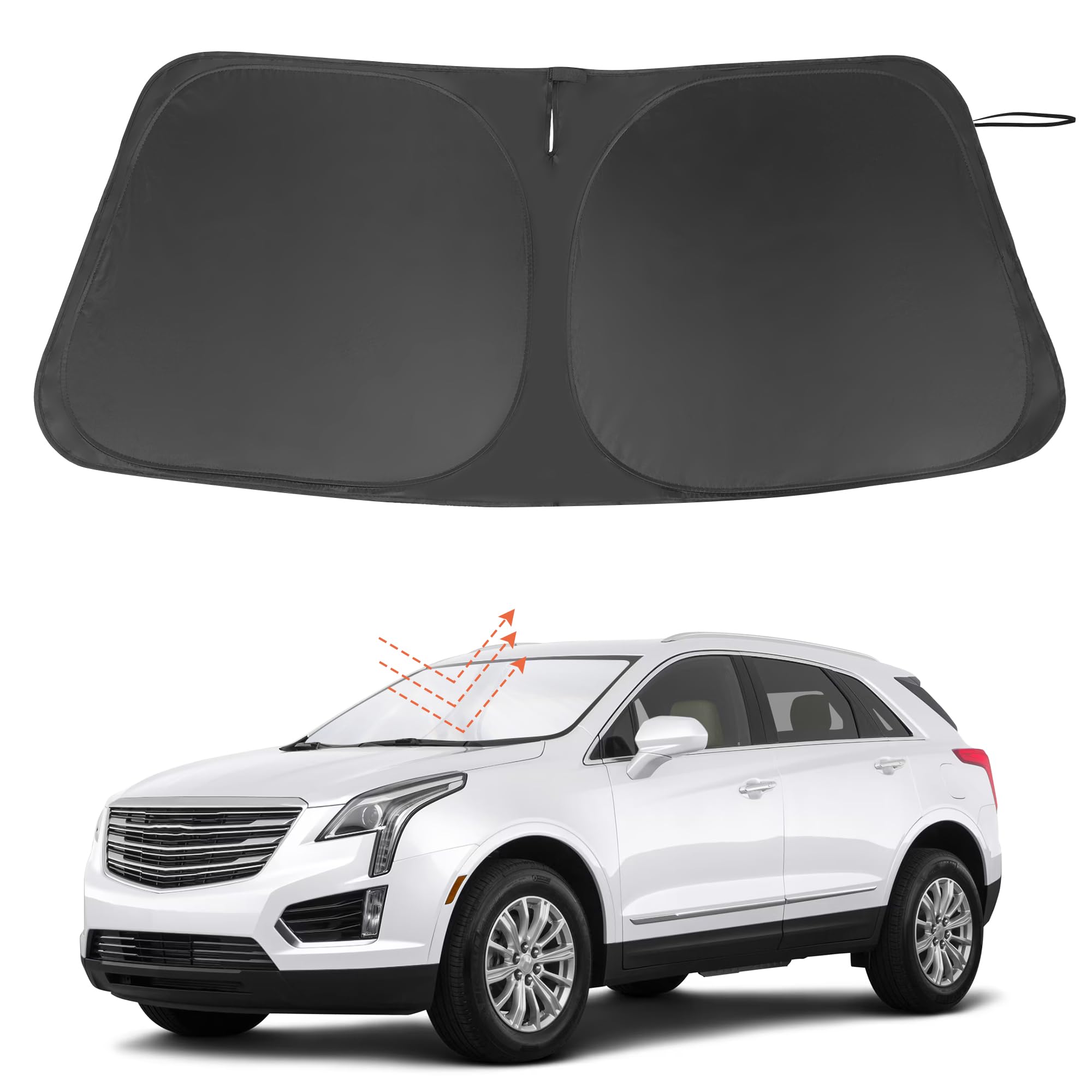 Windshield Sun Shade Custom Fit For 2017-2024 2025 Cadillac Xt5 Accessories Foldable Sunshade Sun Blocker Protect Car From Sun R